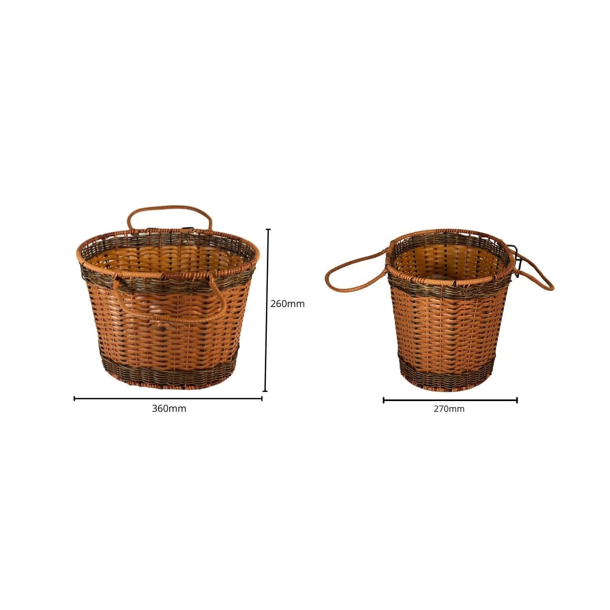 Cesta de Bicicleta Aro 26 Importado Vime Marrom