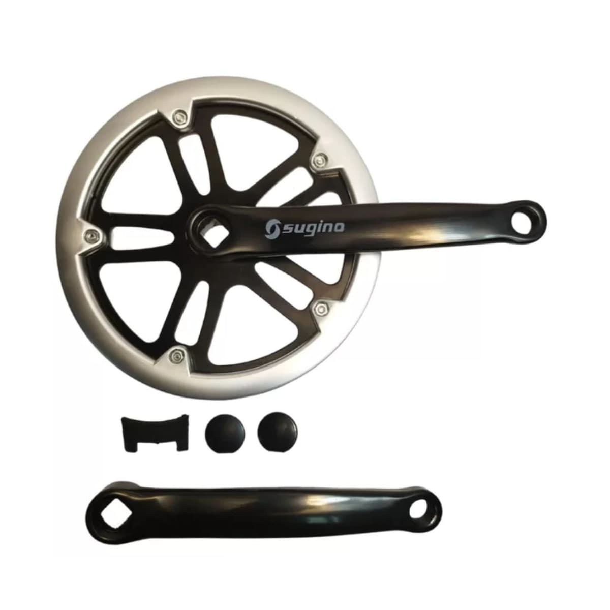 Pedivela Aço Single Sugino 44D Preto 170mm Ponta Quadrada Com Protetor