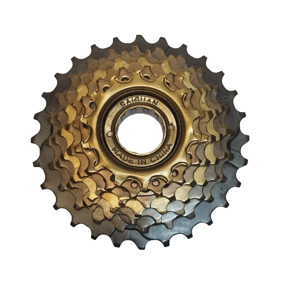 Roda Livre Catraca 7V Saiguan Index Dourado com Preto 14/28D