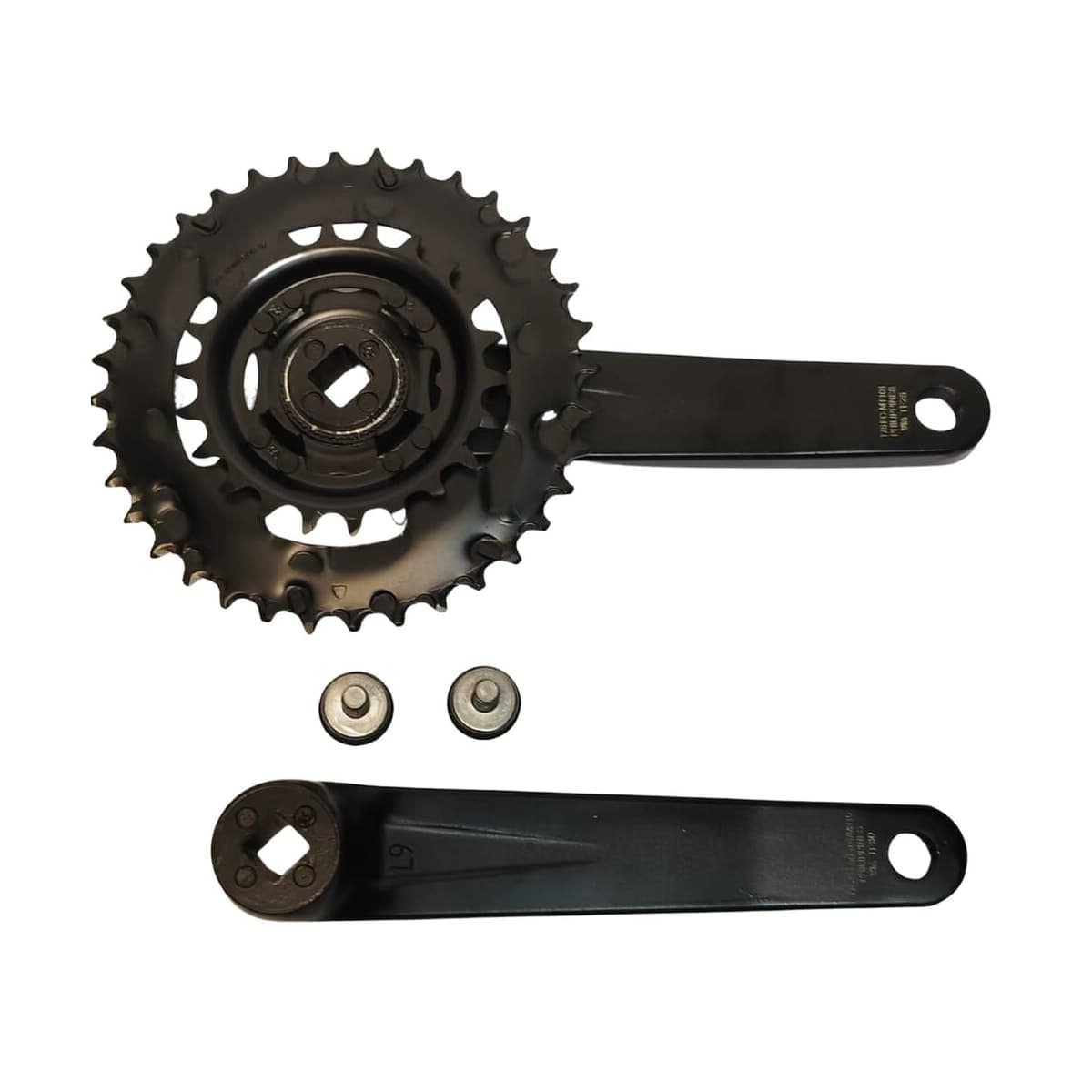 Pedivela Alumínio Duplo Shimano Altus MT-101 22/36D Preto 175mm Ponta Quadrada 9V