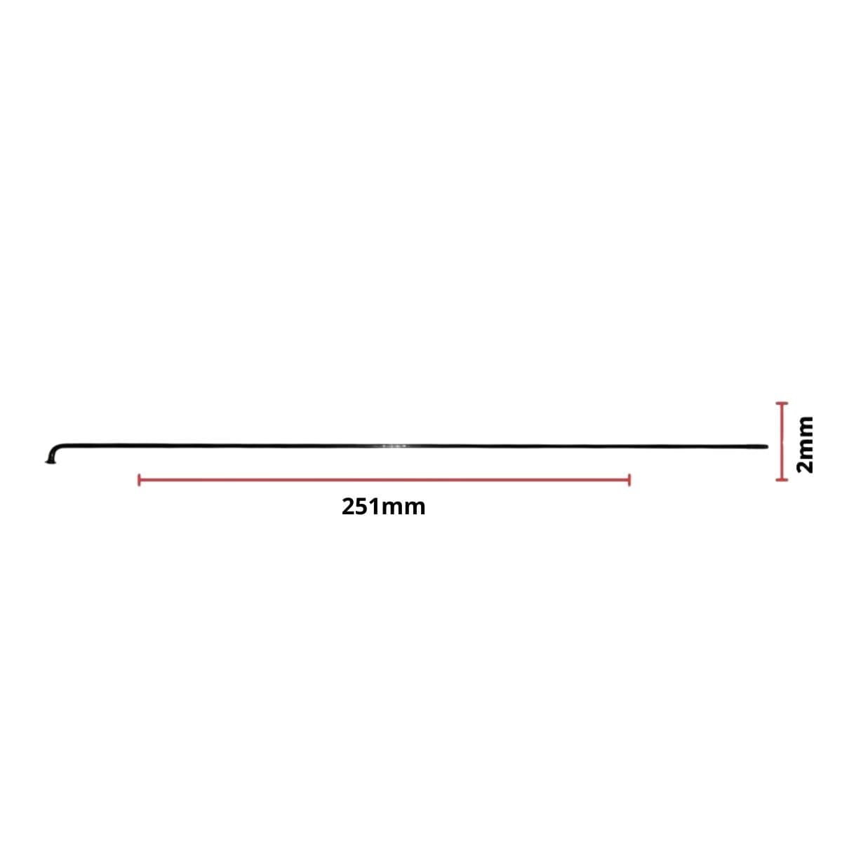 Raio Fino 251x2,0mm Aço Importado Comum Preto Groza
