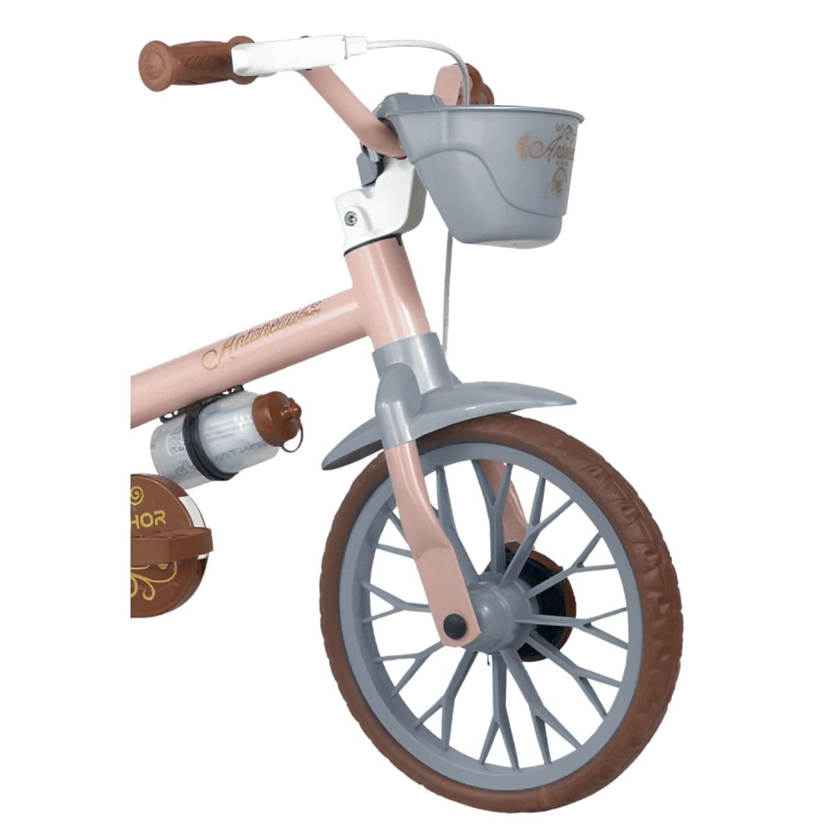 Bicicleta Aro 12 Nathor Antonella Rosa Marrom