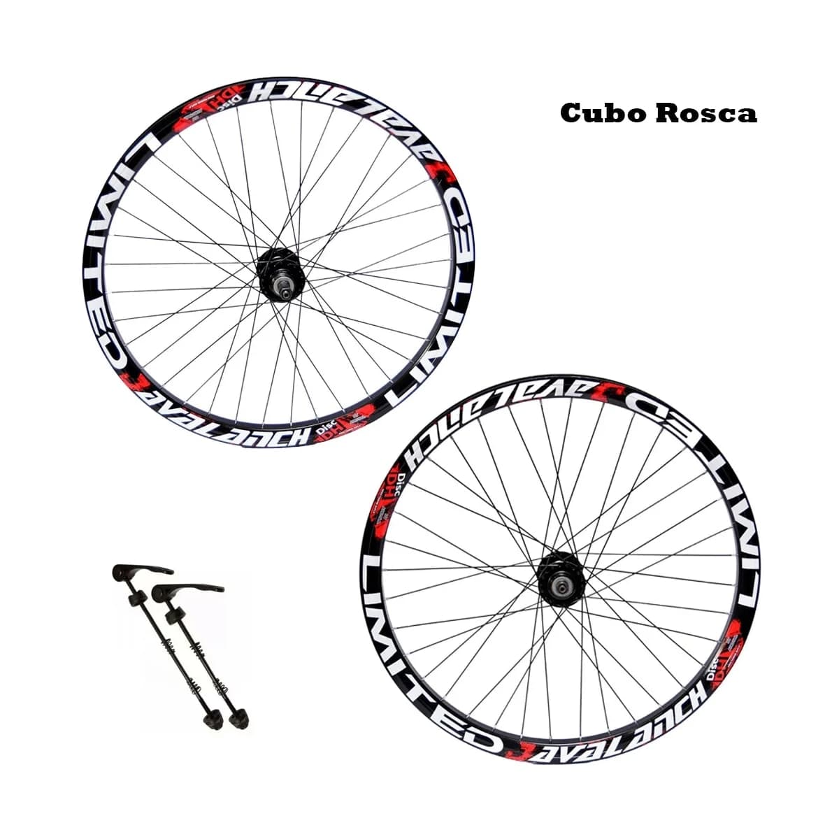 Roda 26 Mtb Aros Avalanch Preto Cubo Rosca Raio Fino 36 Furos
