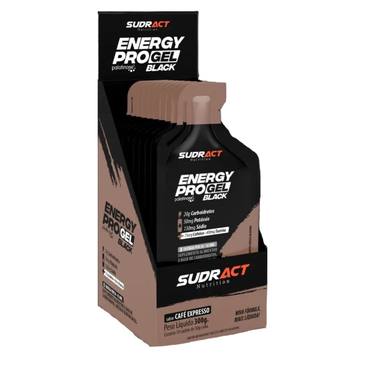Suplemento Sudract Energy Pro Gel Black ( 10 Unidades )