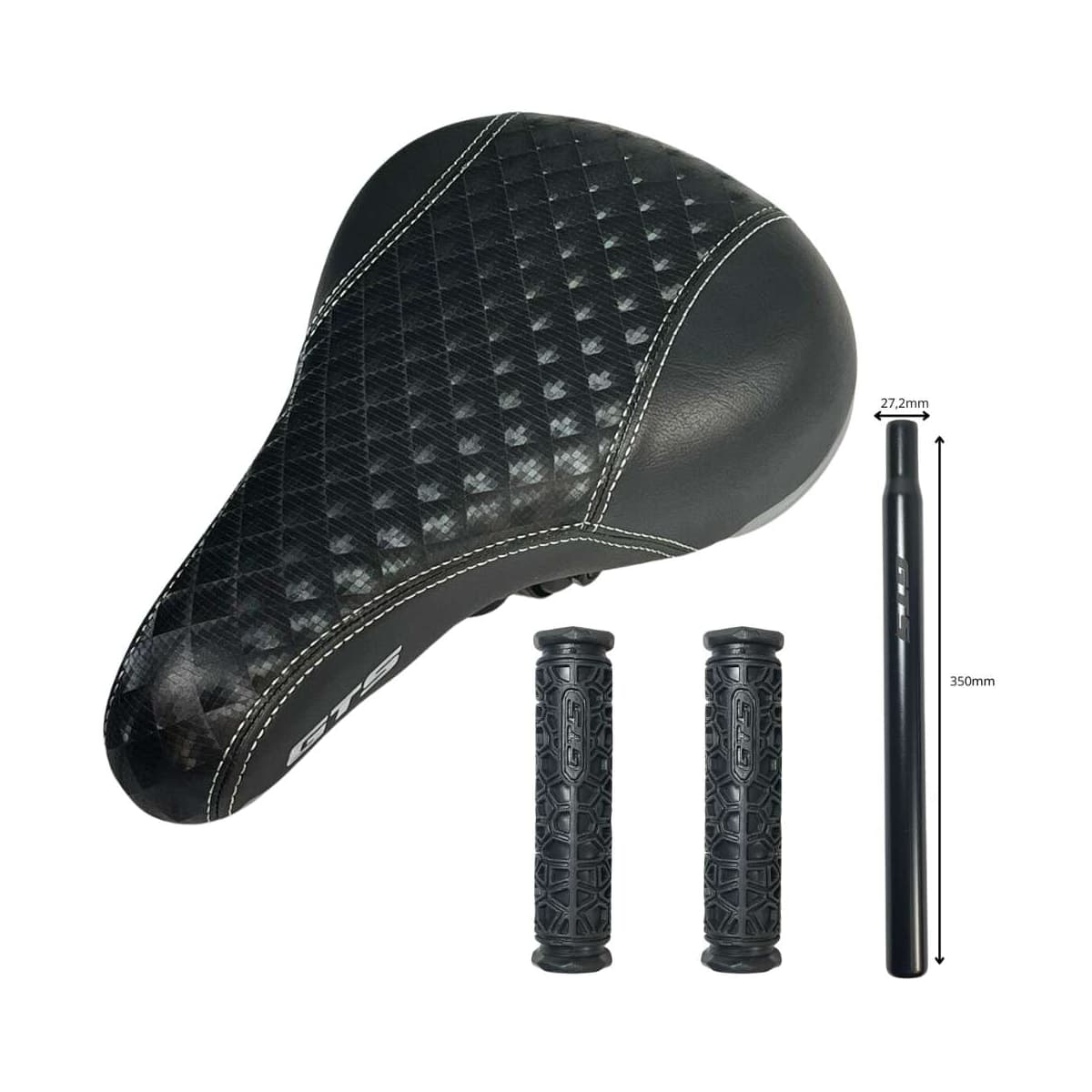 Selim BMX Com Canote GTS QTZ 100 Preto Com Manopla