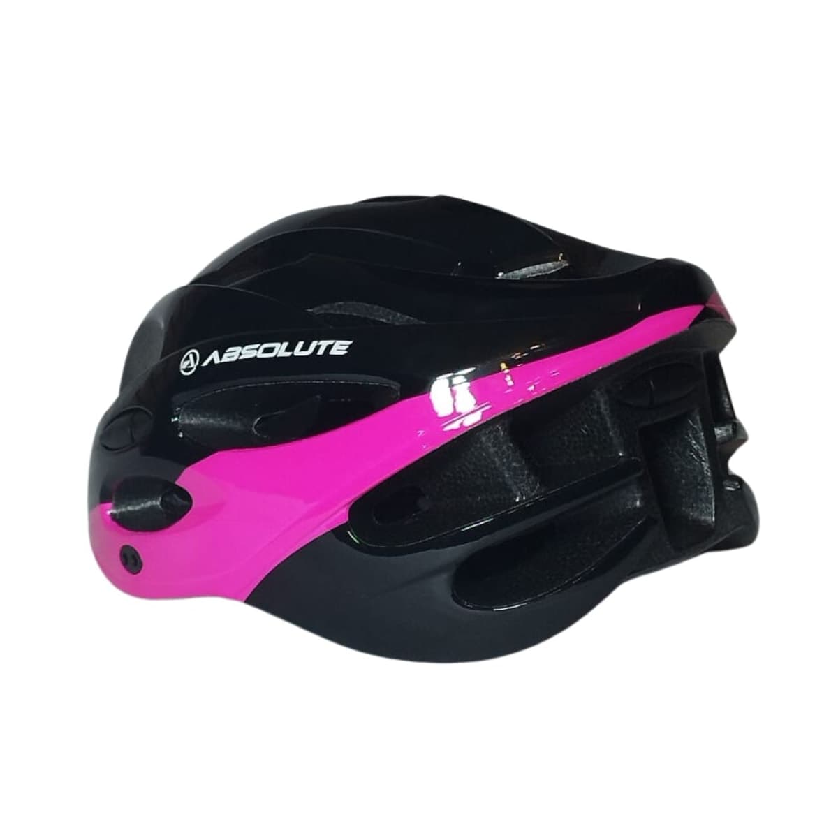Capacete Bike Absolute Mia Preto e Rosa Com Led - M