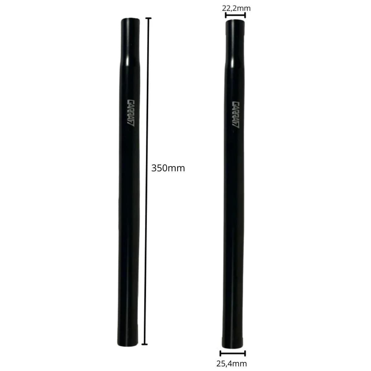 Canote de Selim Garra7 Alumínio 25,4mm X 350mm Preto