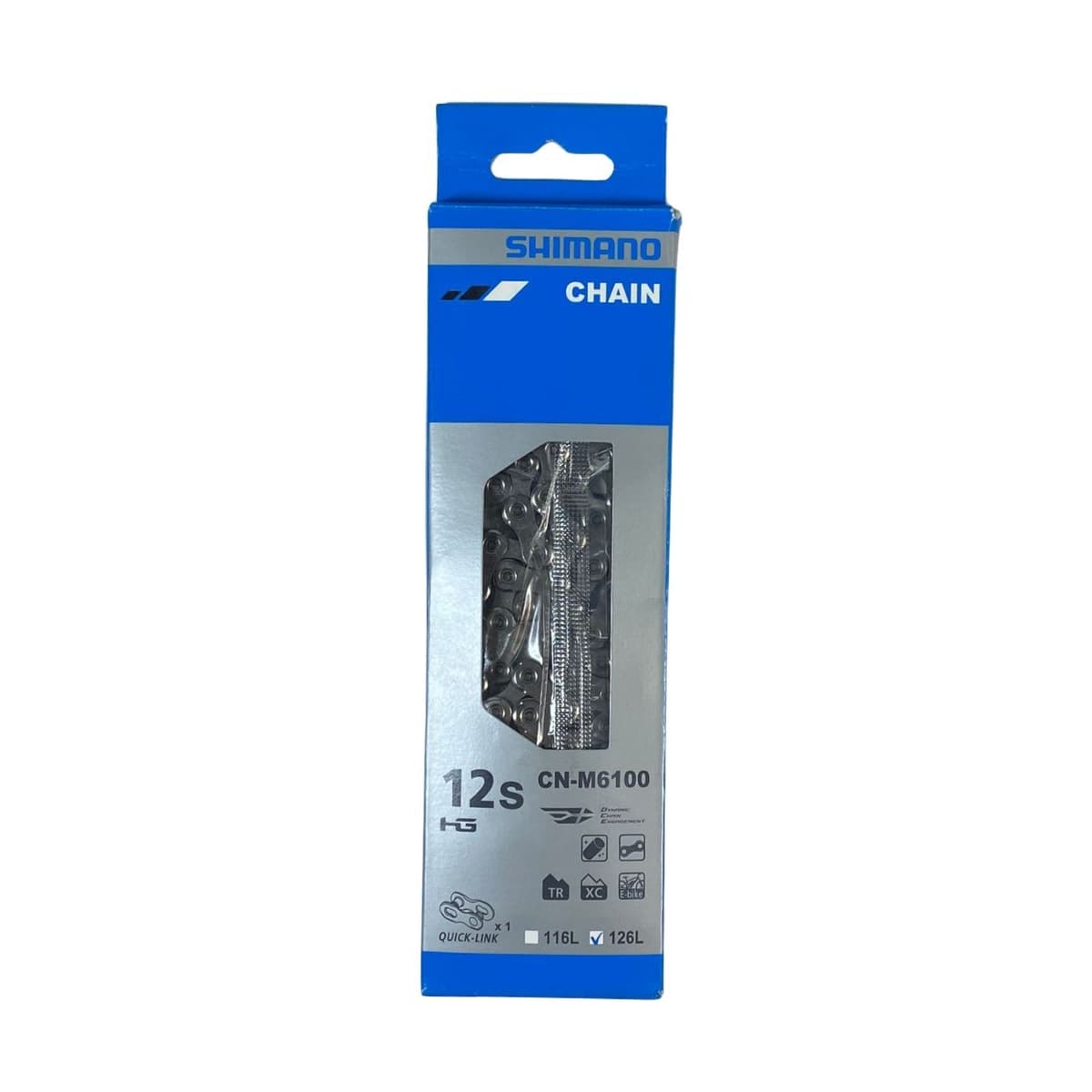 Corrente Fina Shimano CN-M6100 126 Elos Prata 12 Velocidades