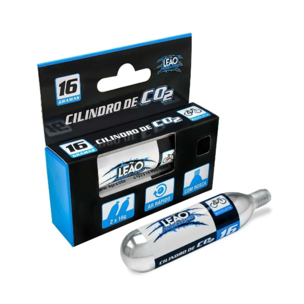 Cilindro CO2 Leão 16g Para Pneu de Bicicletas