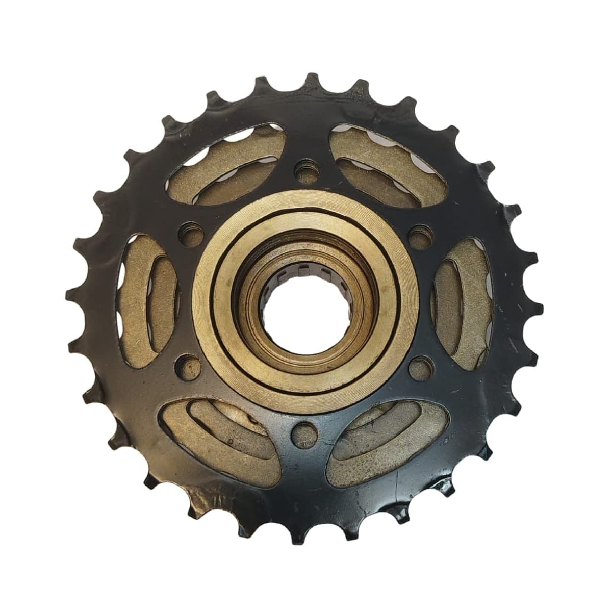 Roda Livre Catraca 7V Paco Index Dourado com Preto 13/28D