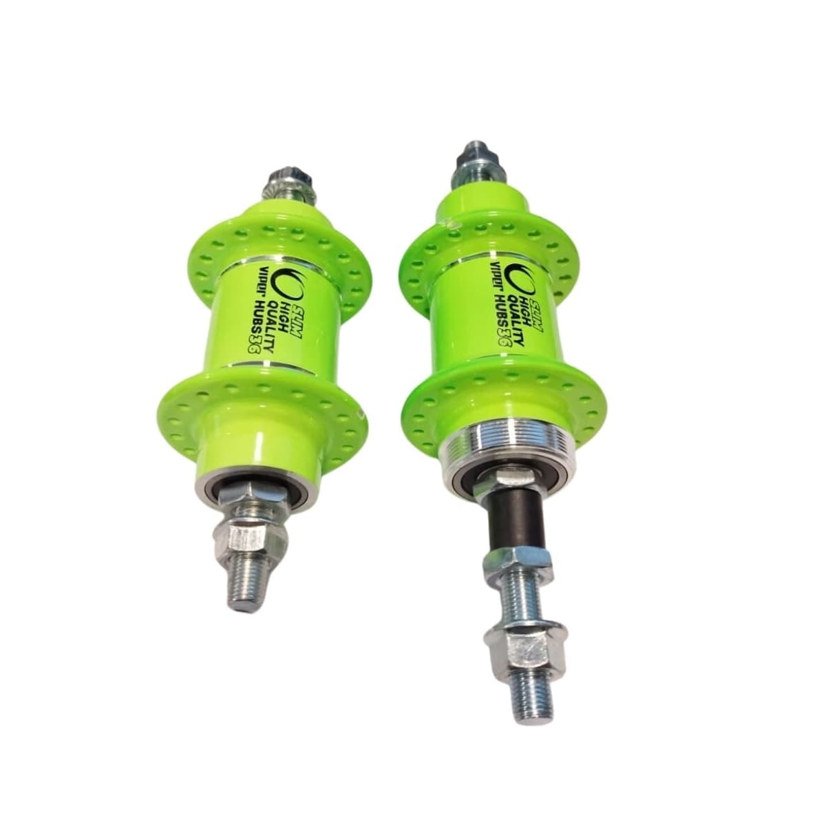 Cubo Alumínio Rosca Viper 36 Furos Com Rolamento Verde Neon