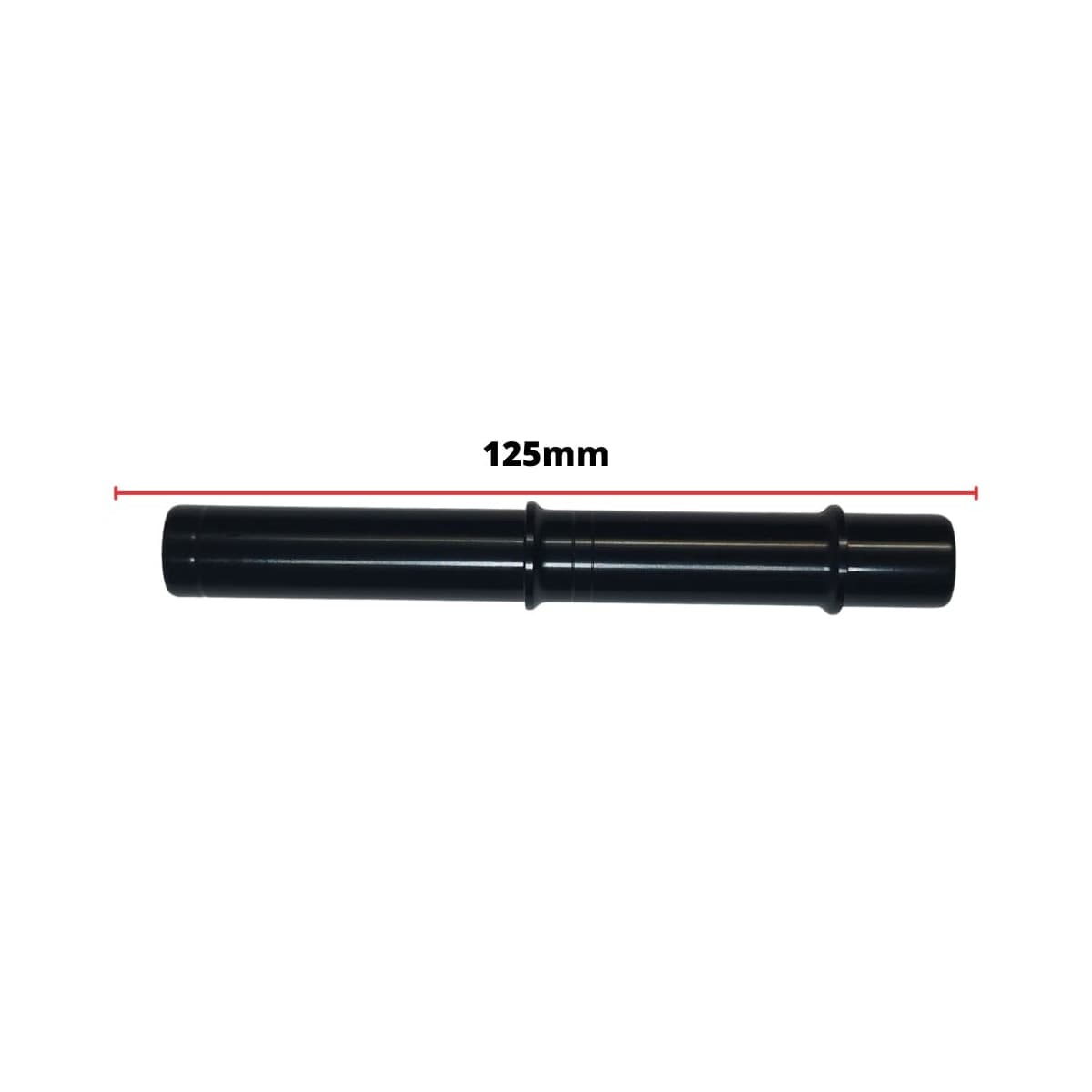 Eixo Traseiro Kapa 125mm Alumínio 7075 Preto Grosso 12mm