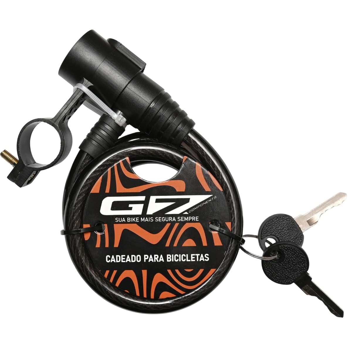 Cadeado de Bicicleta Espiral G7 Chave 12mm X 1M