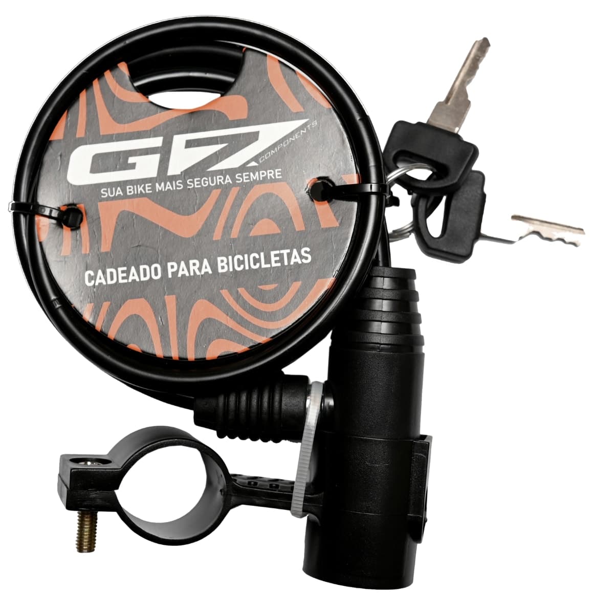 Cadeado de Bicicleta Espiral G7 Com Chave 6mm X 1M