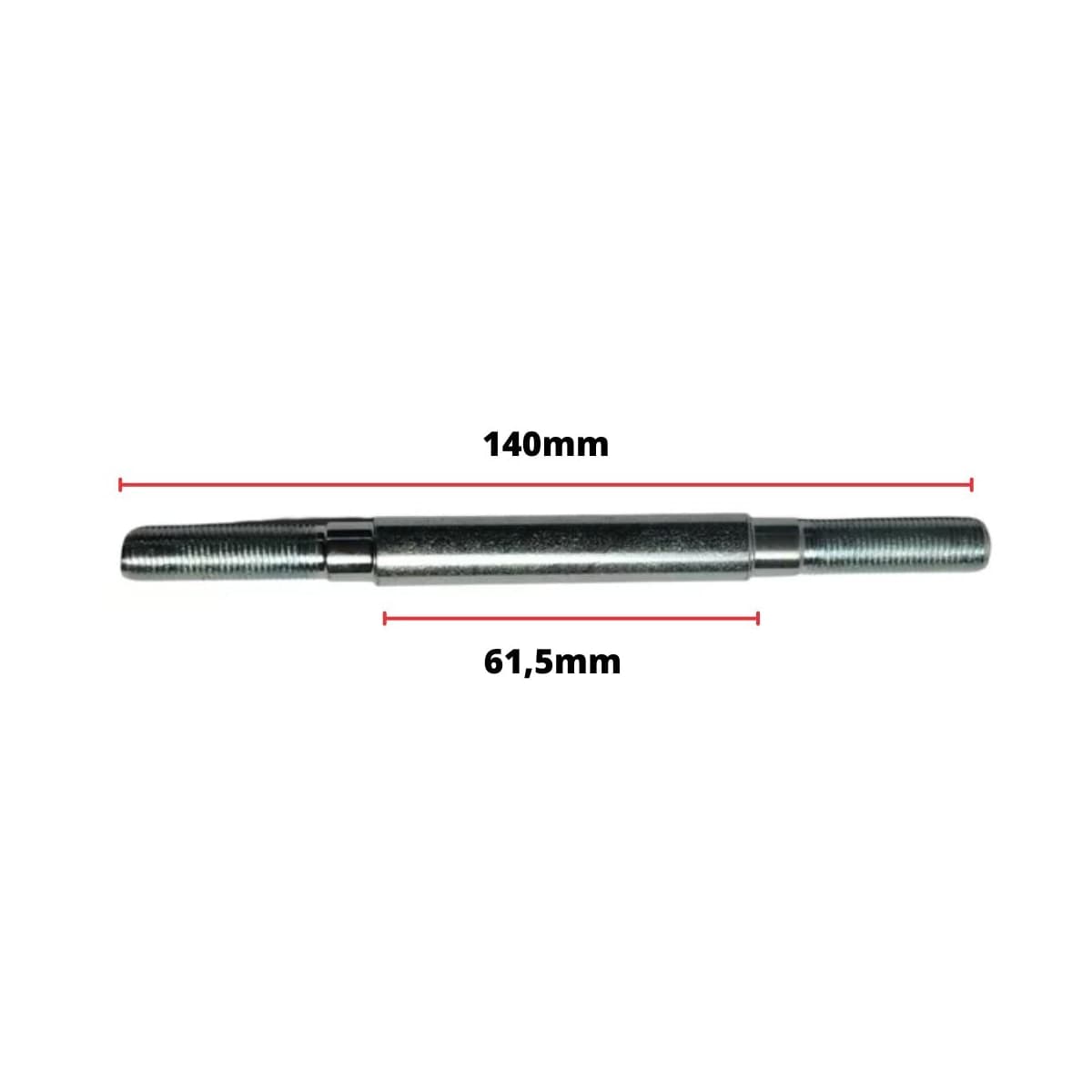 Eixo Dianteiro Com Batente Nek 140mm Aço Prata Grosso 3/8
