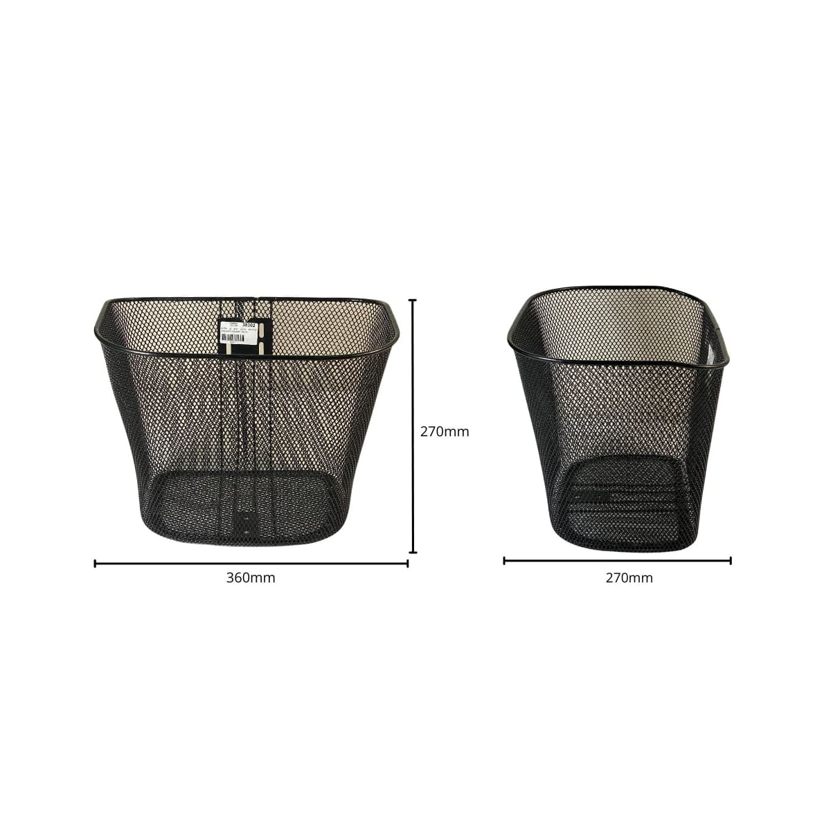 Cesta de Bicicleta Quadrada Grande Aro 26 Volpx Aço Preto