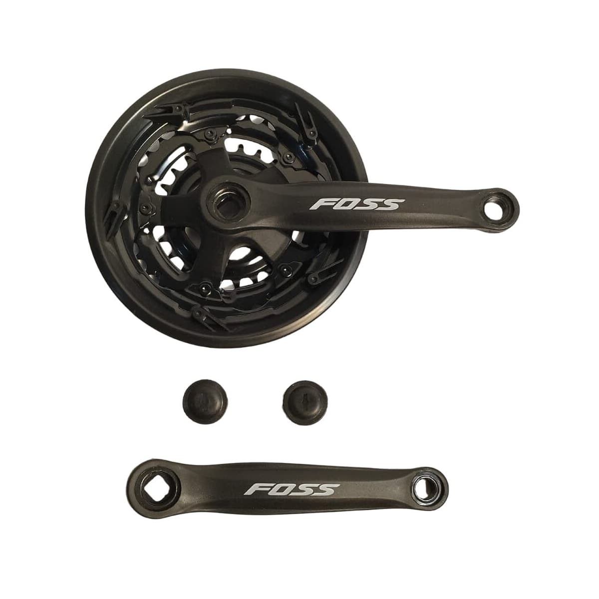 Pedivela Aço Triplo Foss Reduzido 24/34/42D Preto 175mm Ponta Quadrada