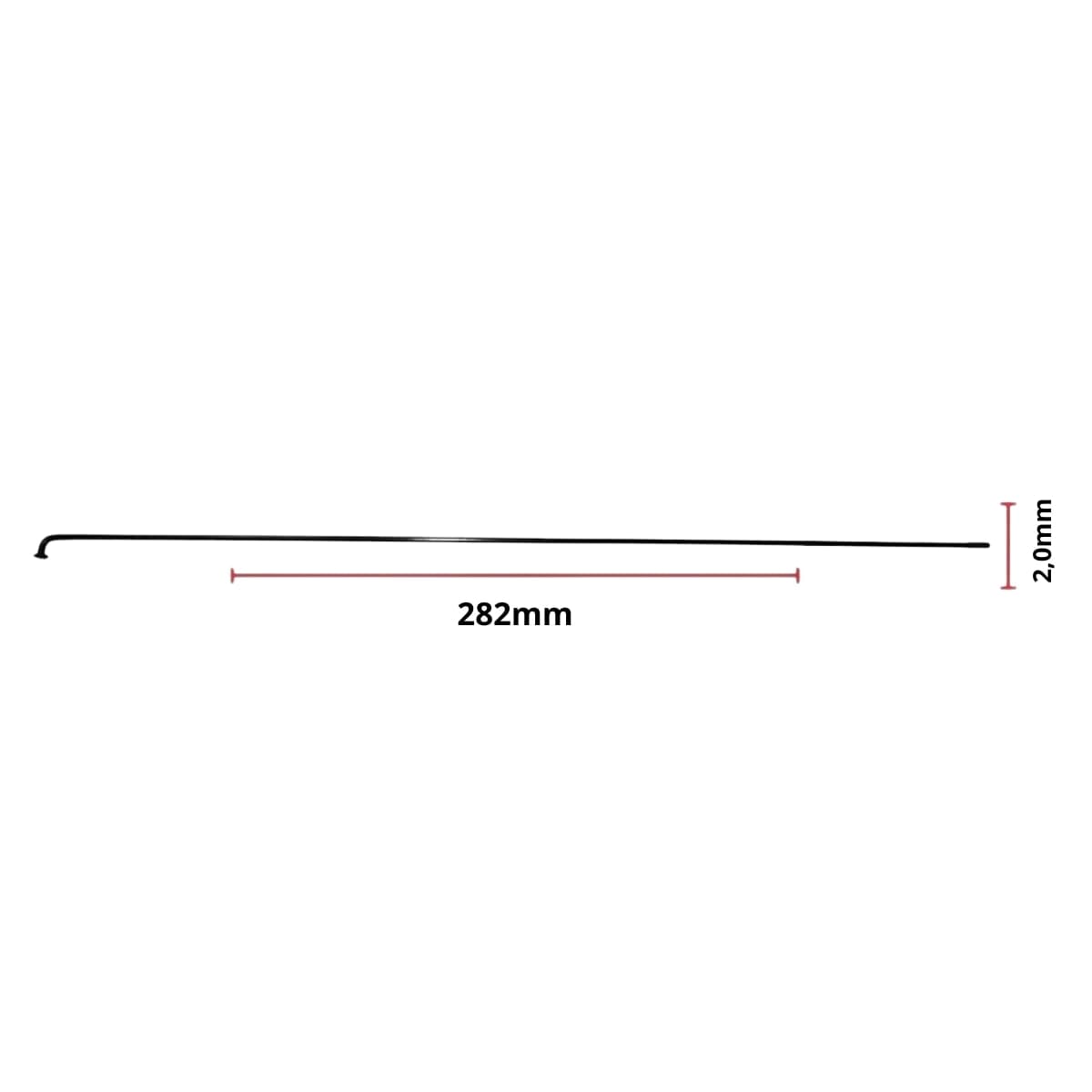 Raio Fino 282x2,0mm Aço Importado Comum Preto Groza
