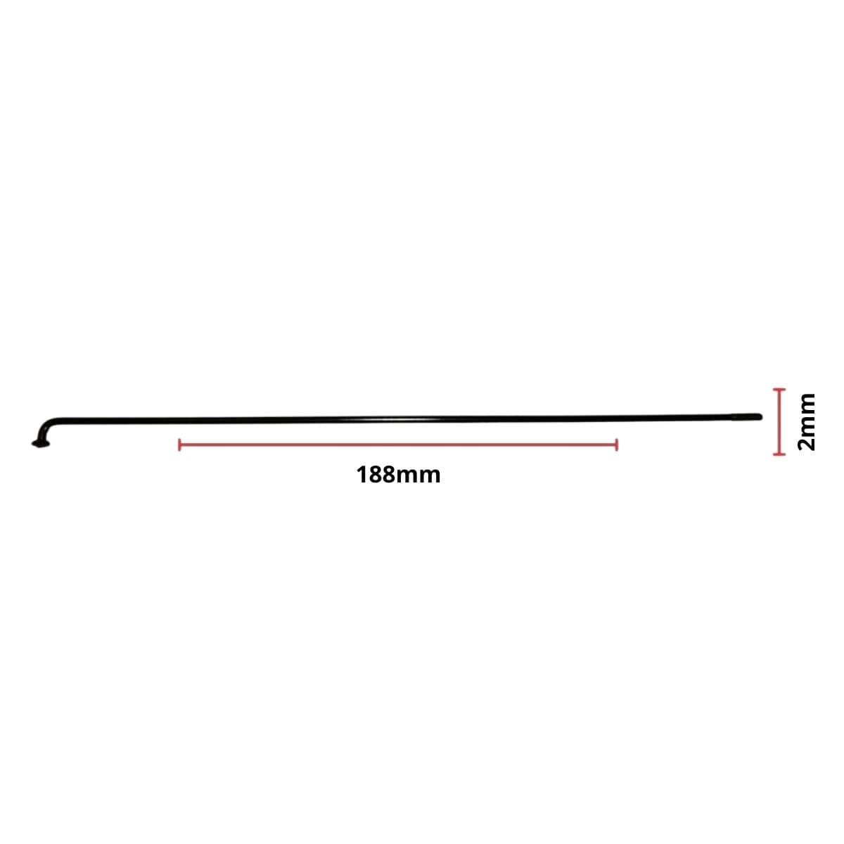Raio Fino 188x2.0mm Aço Importado Comum Preto Groza