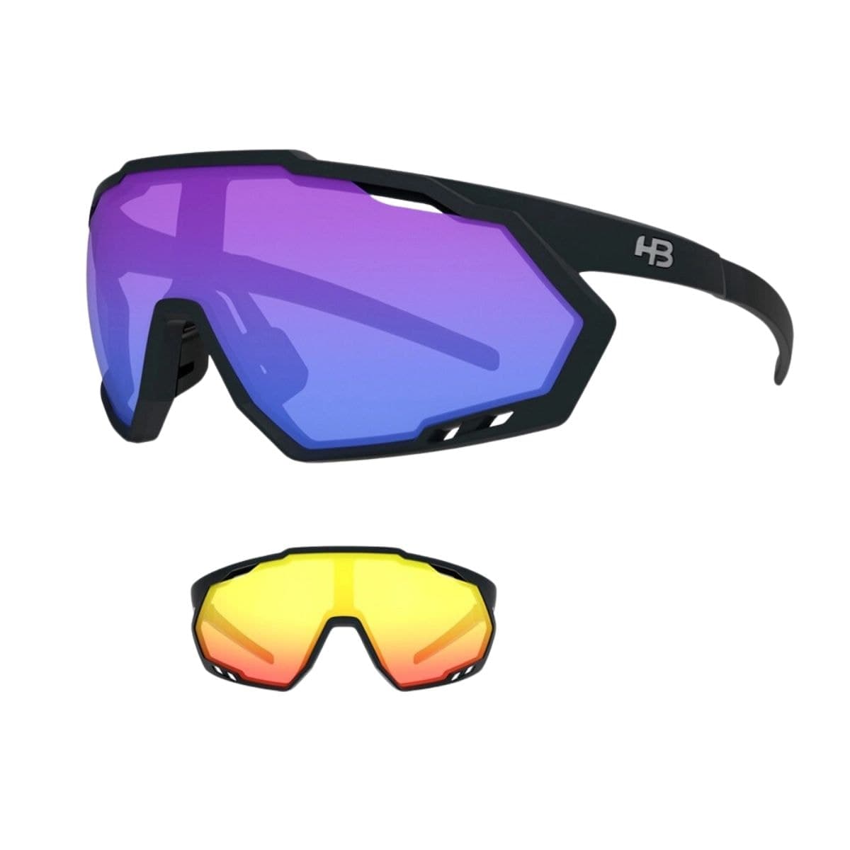 Oculos Ciclismo HB Spin Matte Black Blue Red Chrome