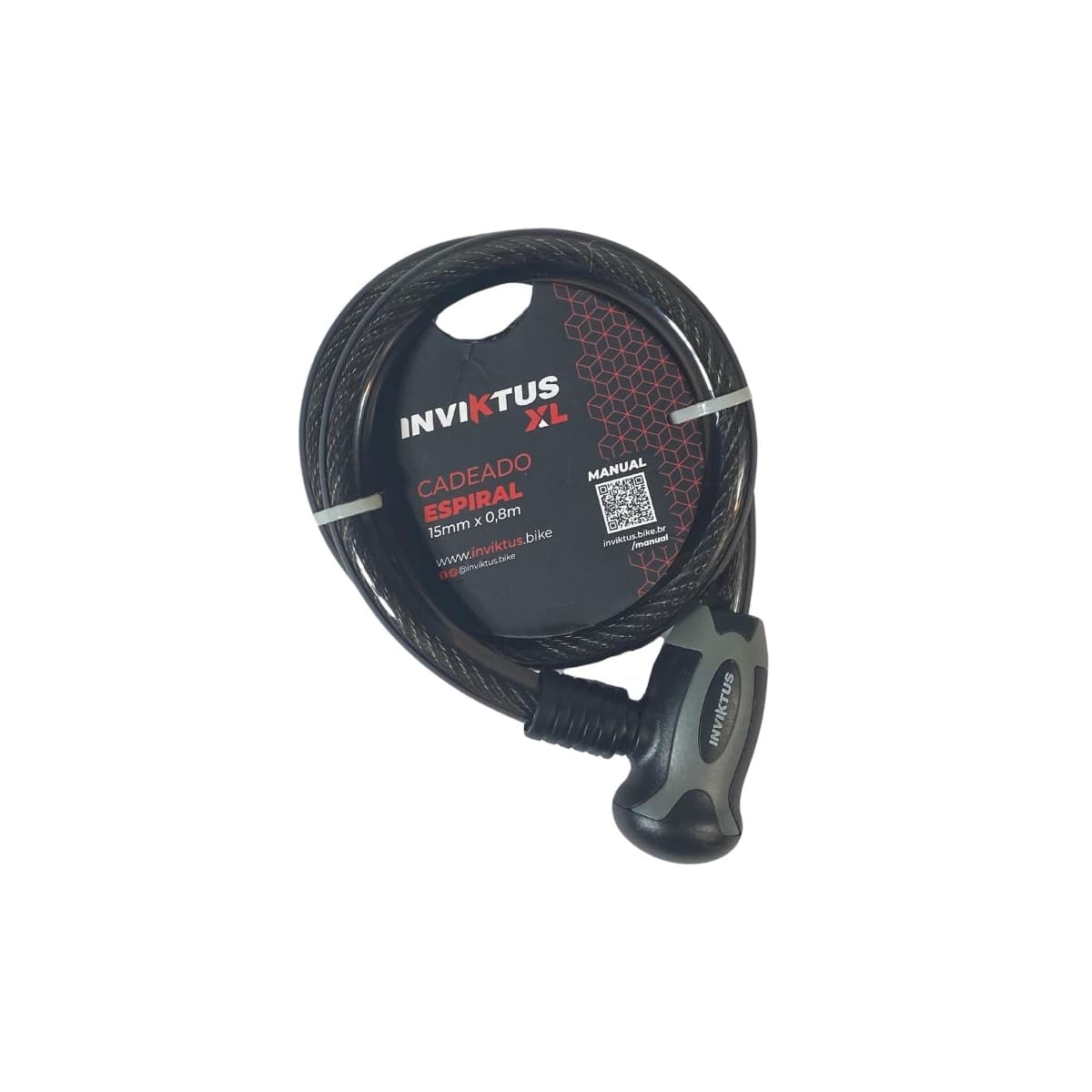 Cadeado de Bicicleta Espiral Inviktus Com Chave 15mm X 80cm