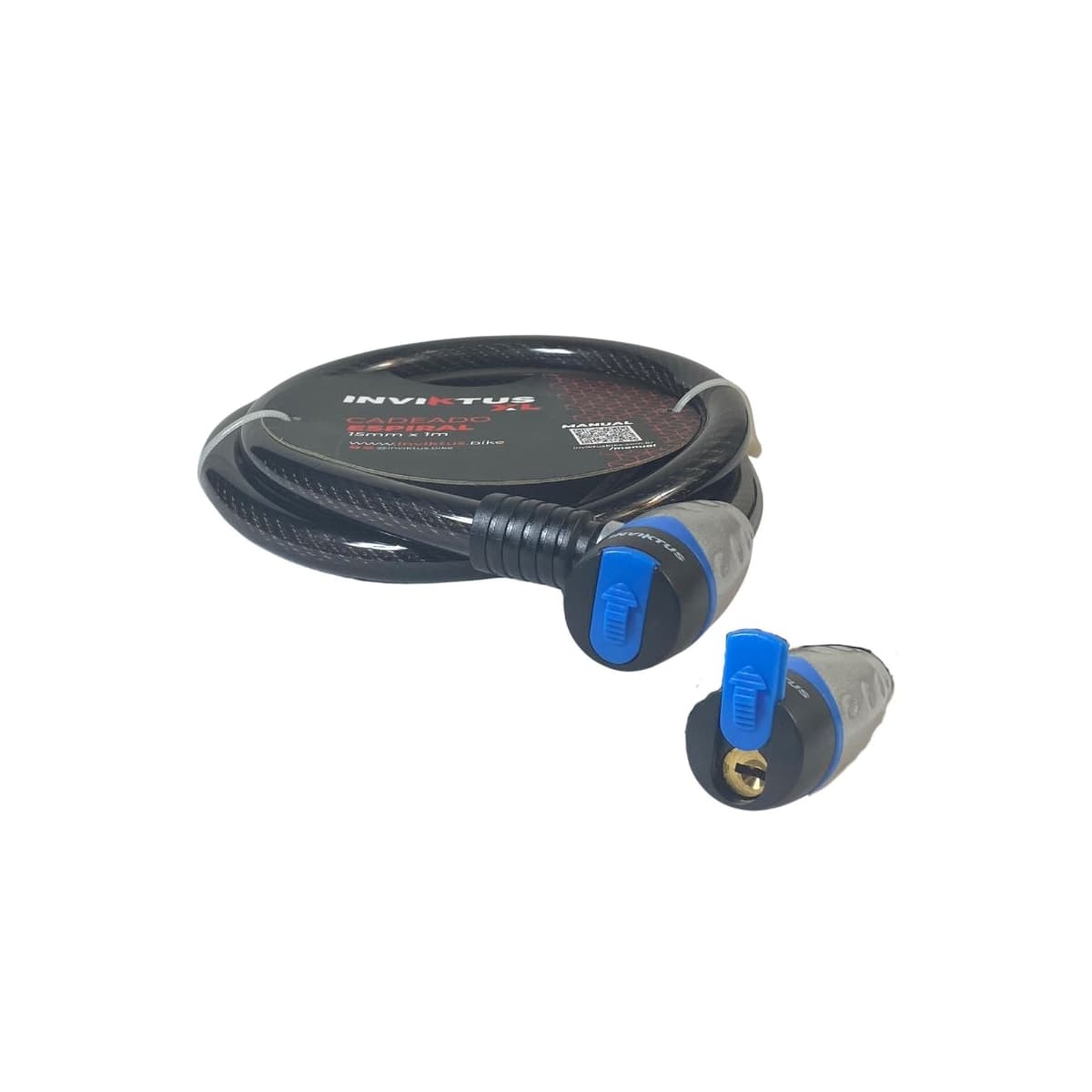 Cadeado de Bicicleta Espiral Inviktus Com Chave 15mm X 1M