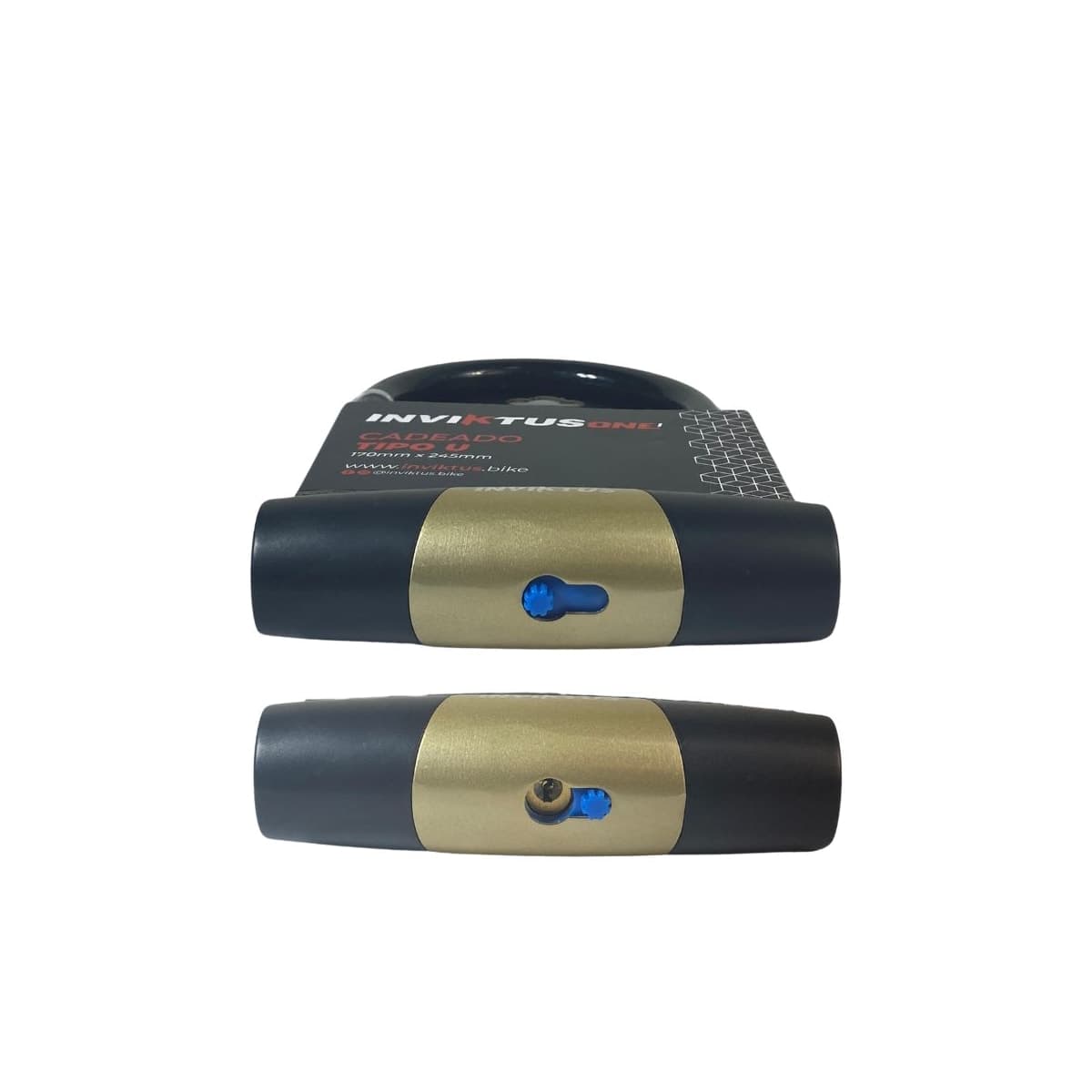 Cadeado de Bicicleta Tipo U Inviktus Com Chave 170mm X 245mm
