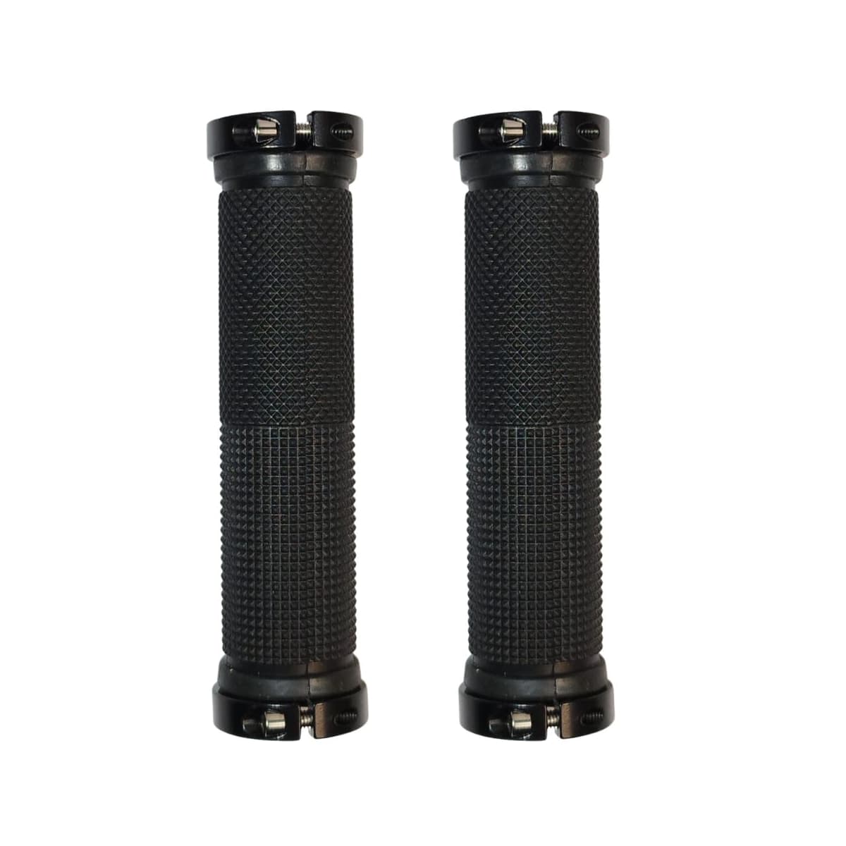 Manopla Bike Com 2 Trava Preta GTS Preto Borracha 130mm