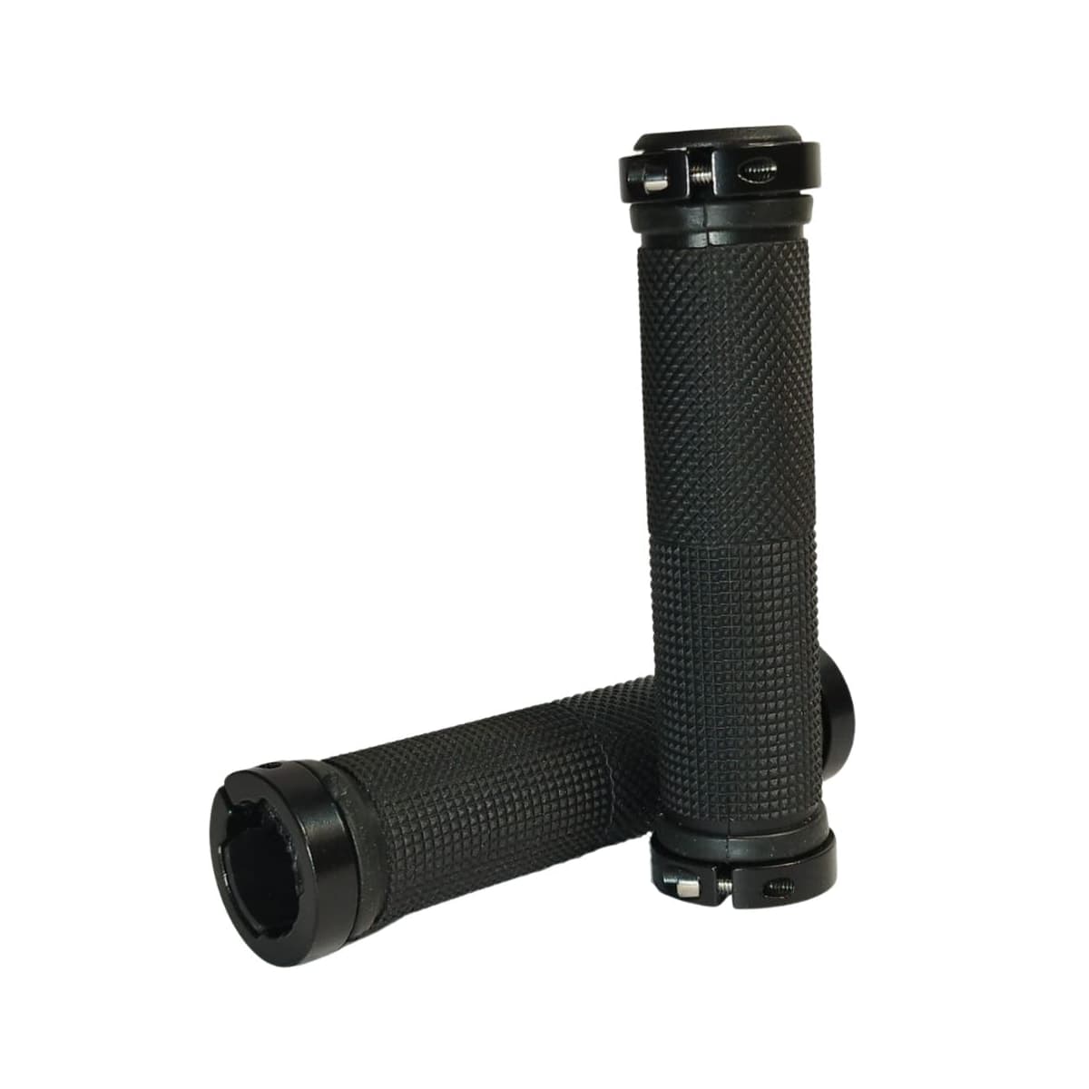 Manopla Bike Com 2 Trava Preta GTS Preto Borracha 130mm