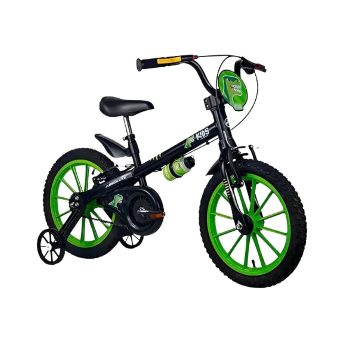 Bicicleta Aro 16 Absolute Dino Preto e Verde
