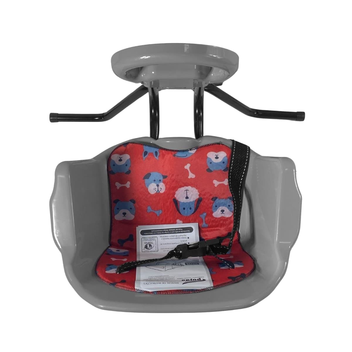 Cadeirinha de Bicicleta Dianteira Pojda Luxo Cinza