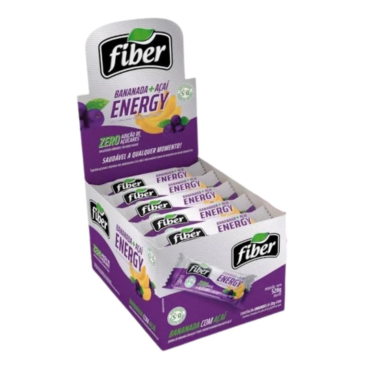 Suplemento Fiber Barra Cereal Energy Banana Açaí ( 24 Unidades )