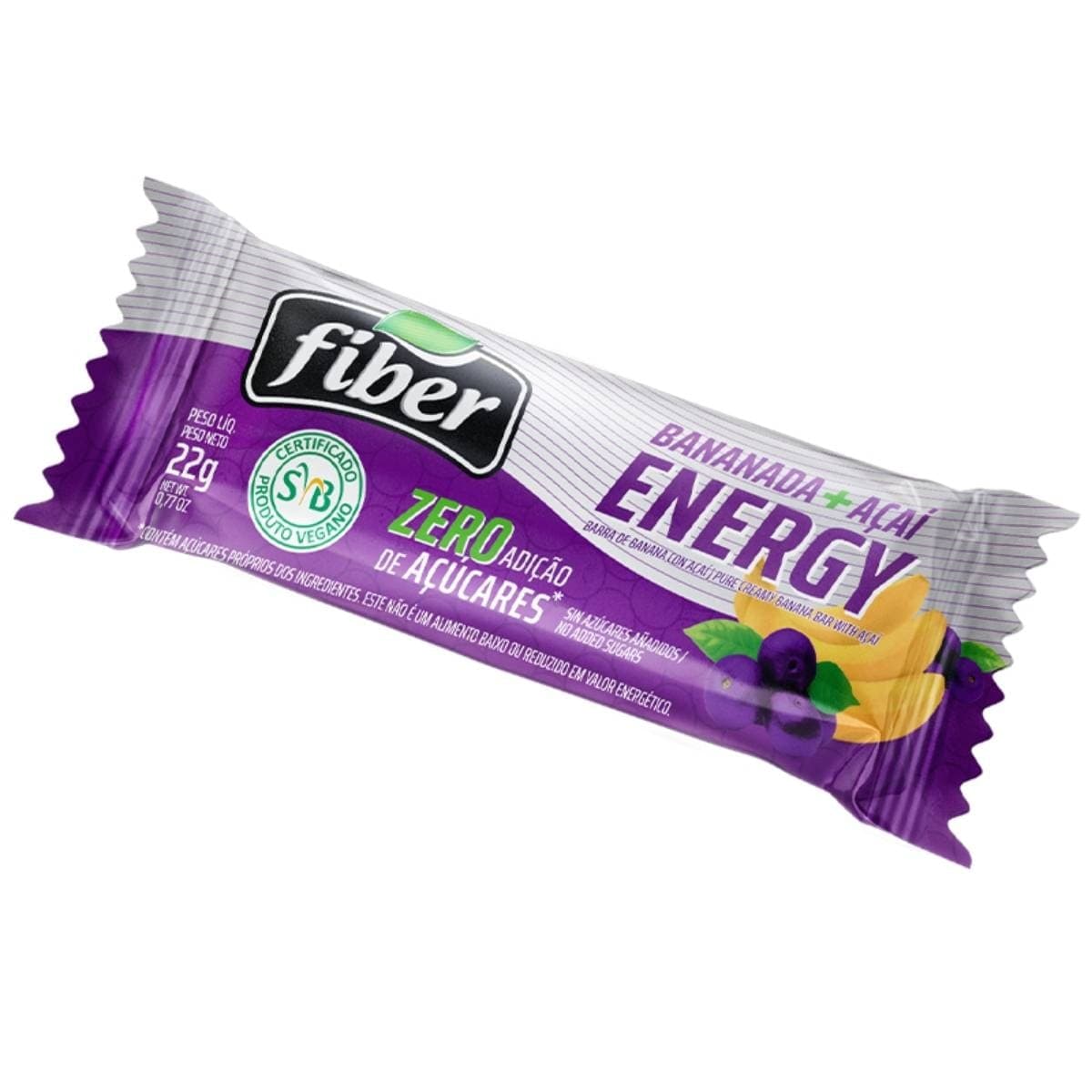 Suplemento Fiber Barra Cereal Energy Banana Açaí ( 24 Unidades )