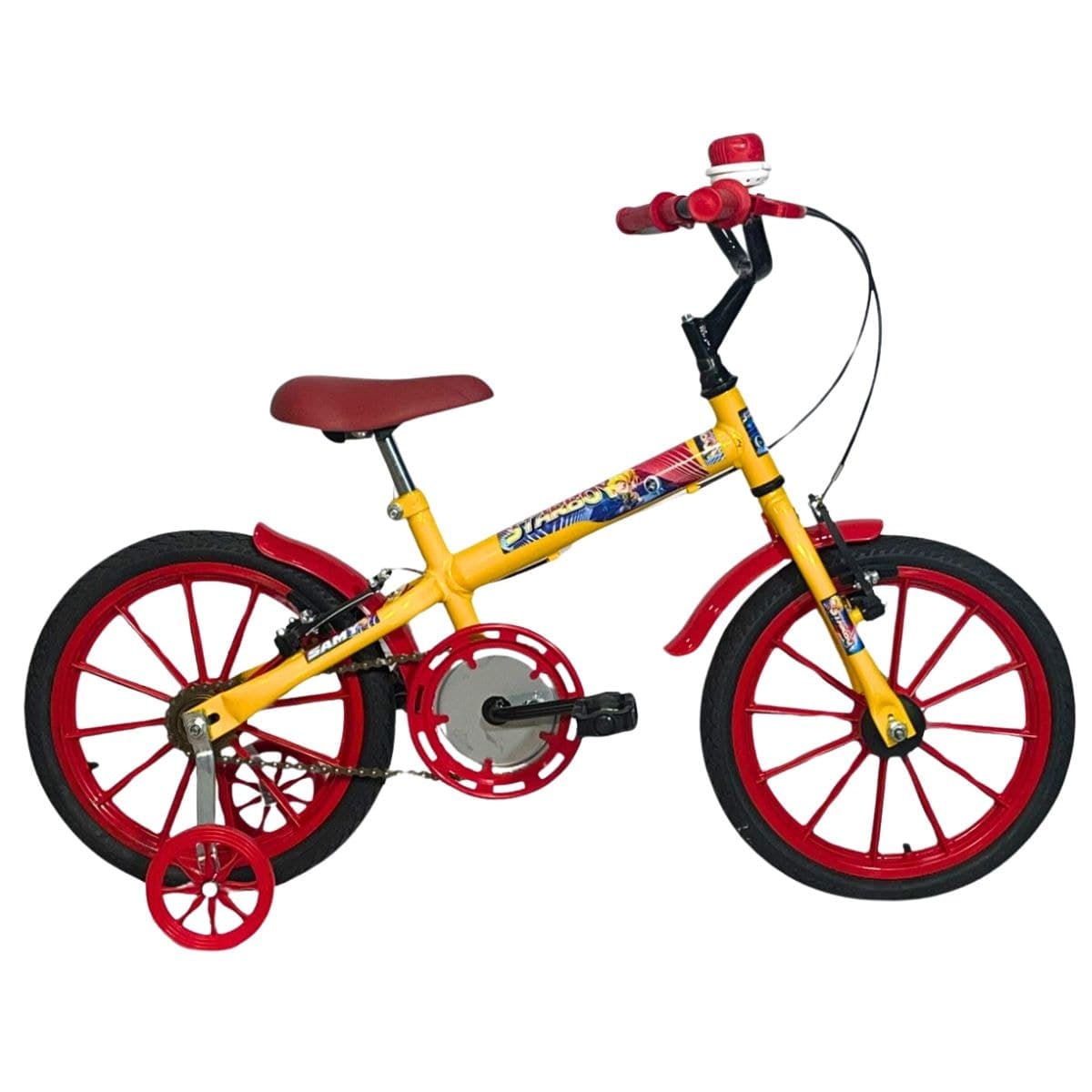 Bicicleta Aro 16 Amarelo e Vermelho