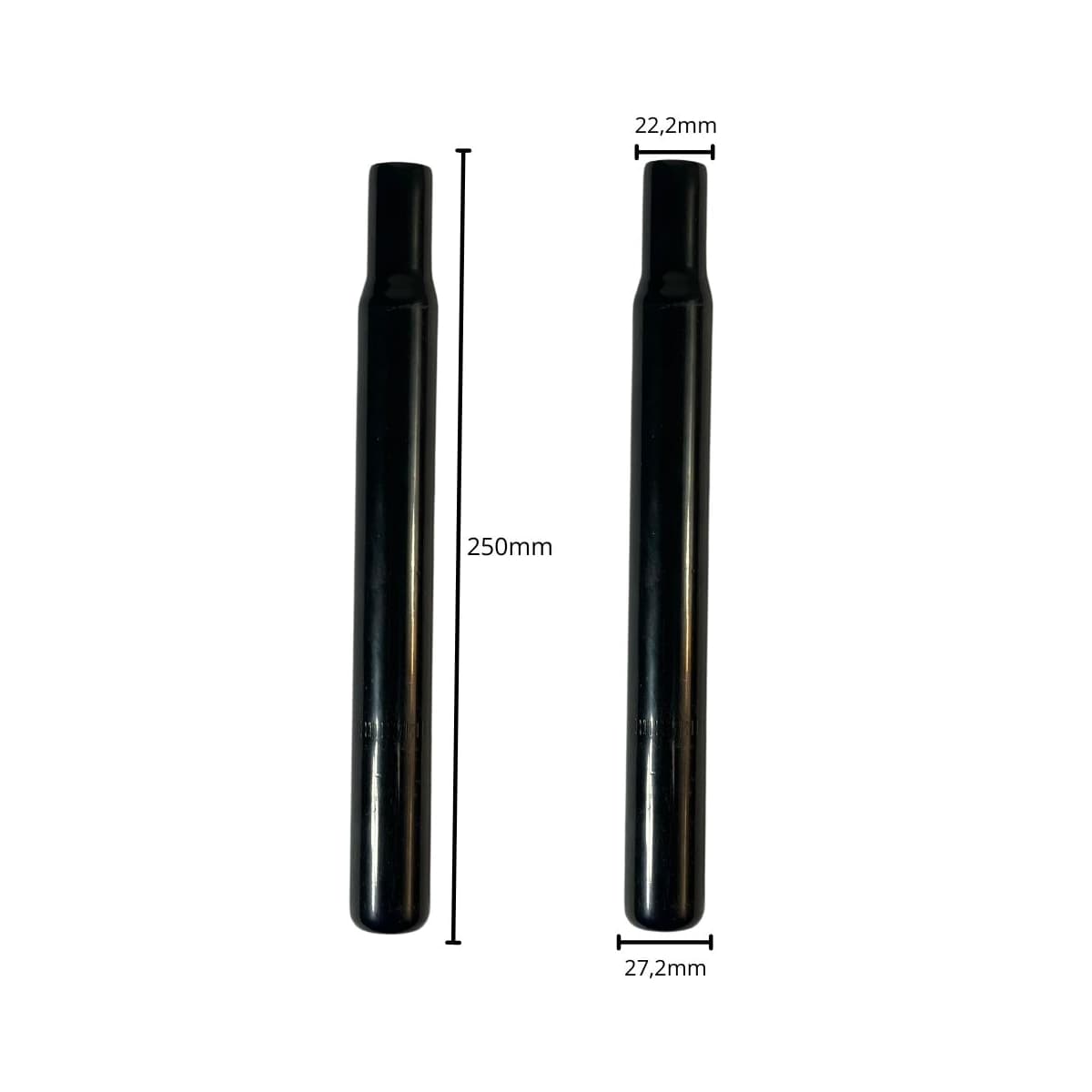 Canote de Selim Importado Aço 27,2mm X 250mm Preto