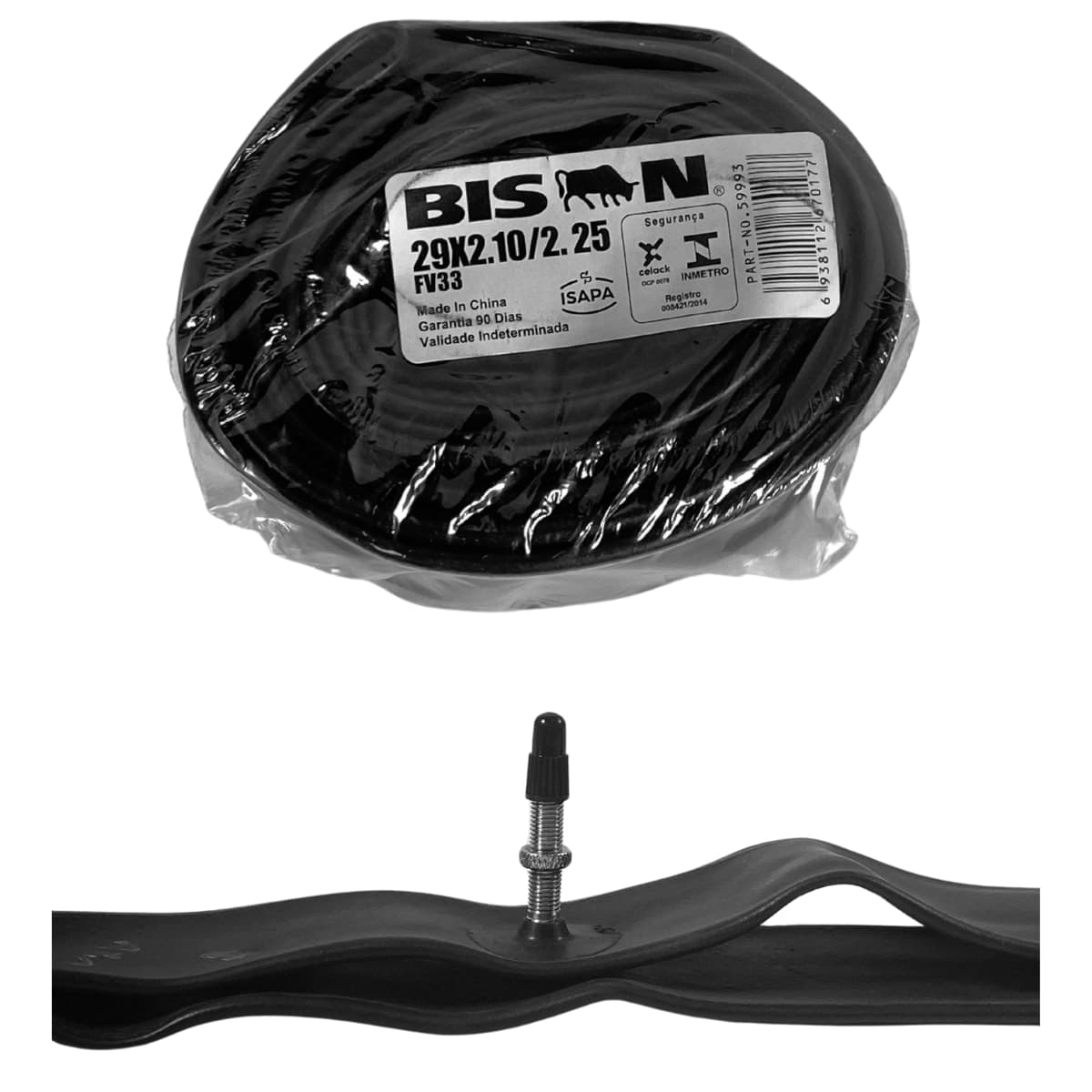 Câmara Aro 29 Bison Válvula Presta 33mm 2.10/2.25