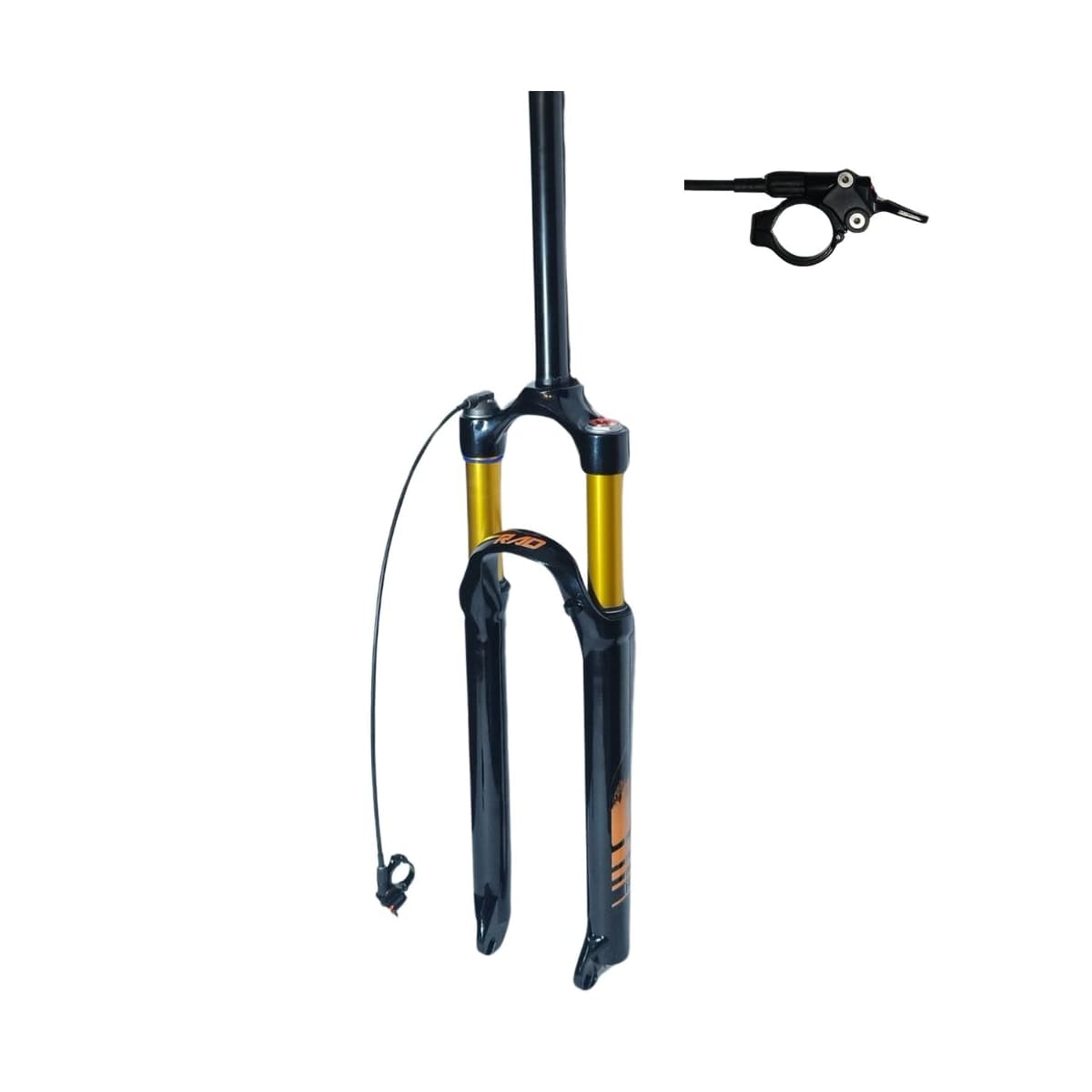Garfo Suspensão Bike Aro 29 RAD7 Concept Over Preto e Dourado Com Trava