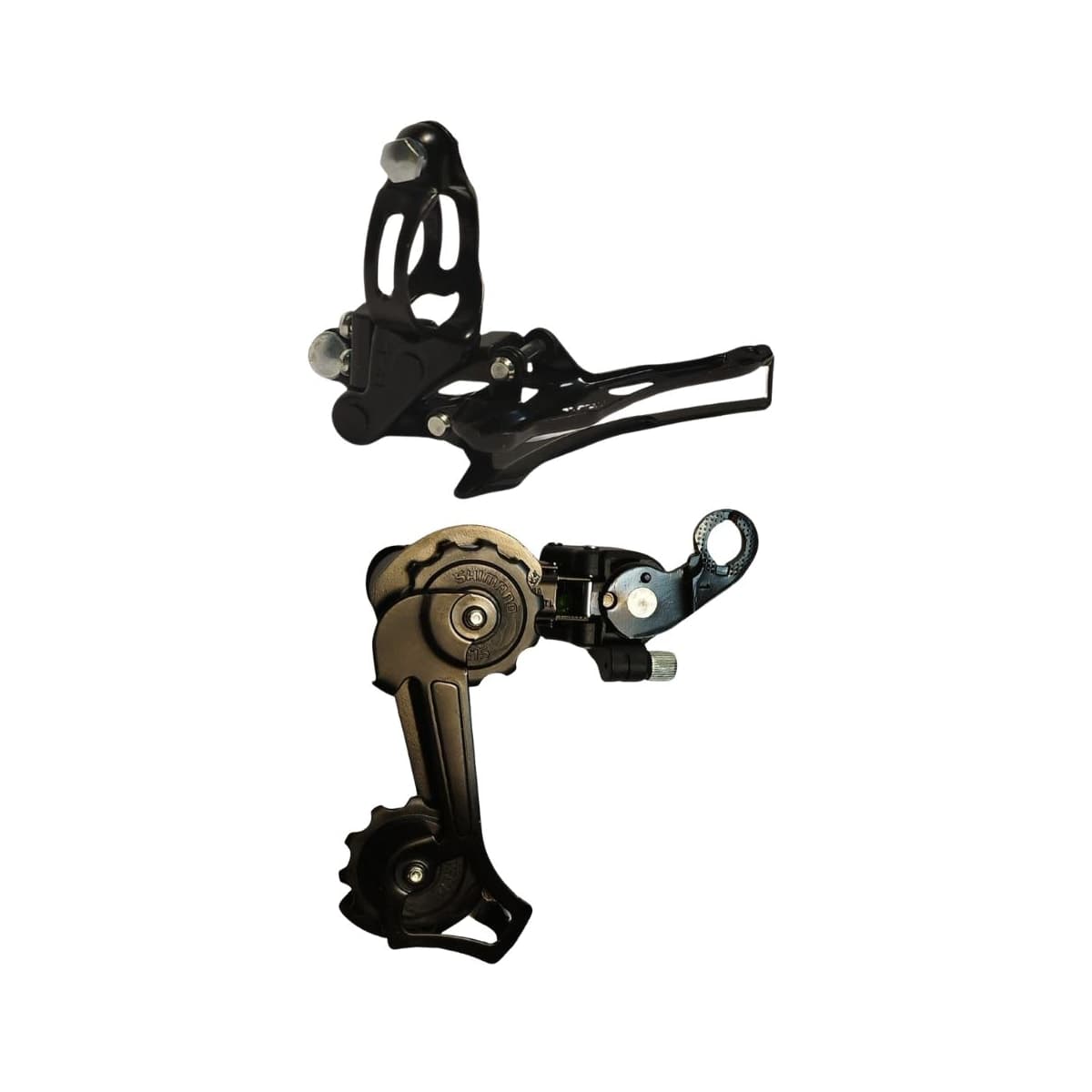 Cambio Dianteiro/Traseiro Shimano Tourney TZ500/TZ31 31,8mm Puxa por Cima Preto