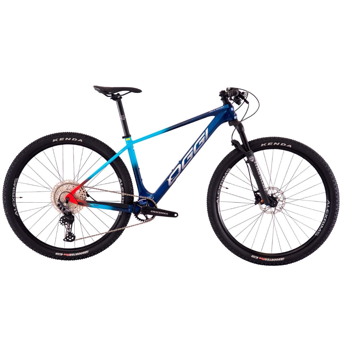 Bicicleta Aro 29 Oggi Agile Sport Carbon Deore 12v 2023 Azul e Vermelho
