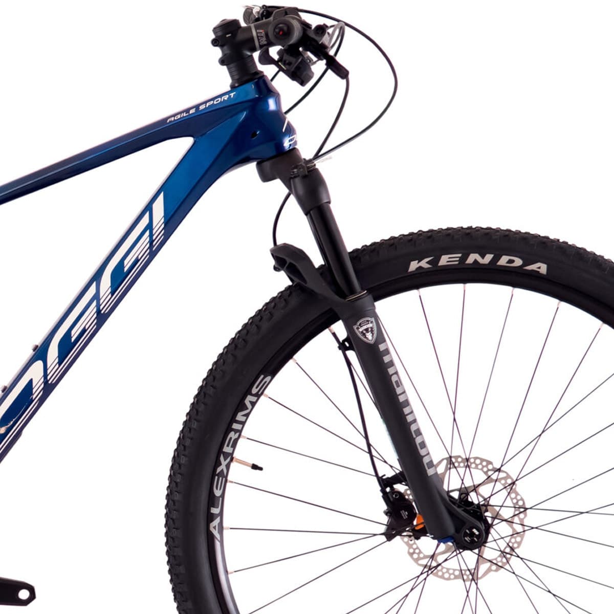 Bicicleta Aro 29 Oggi Agile Sport Carbon Deore 12v 2023 Azul e Vermelho