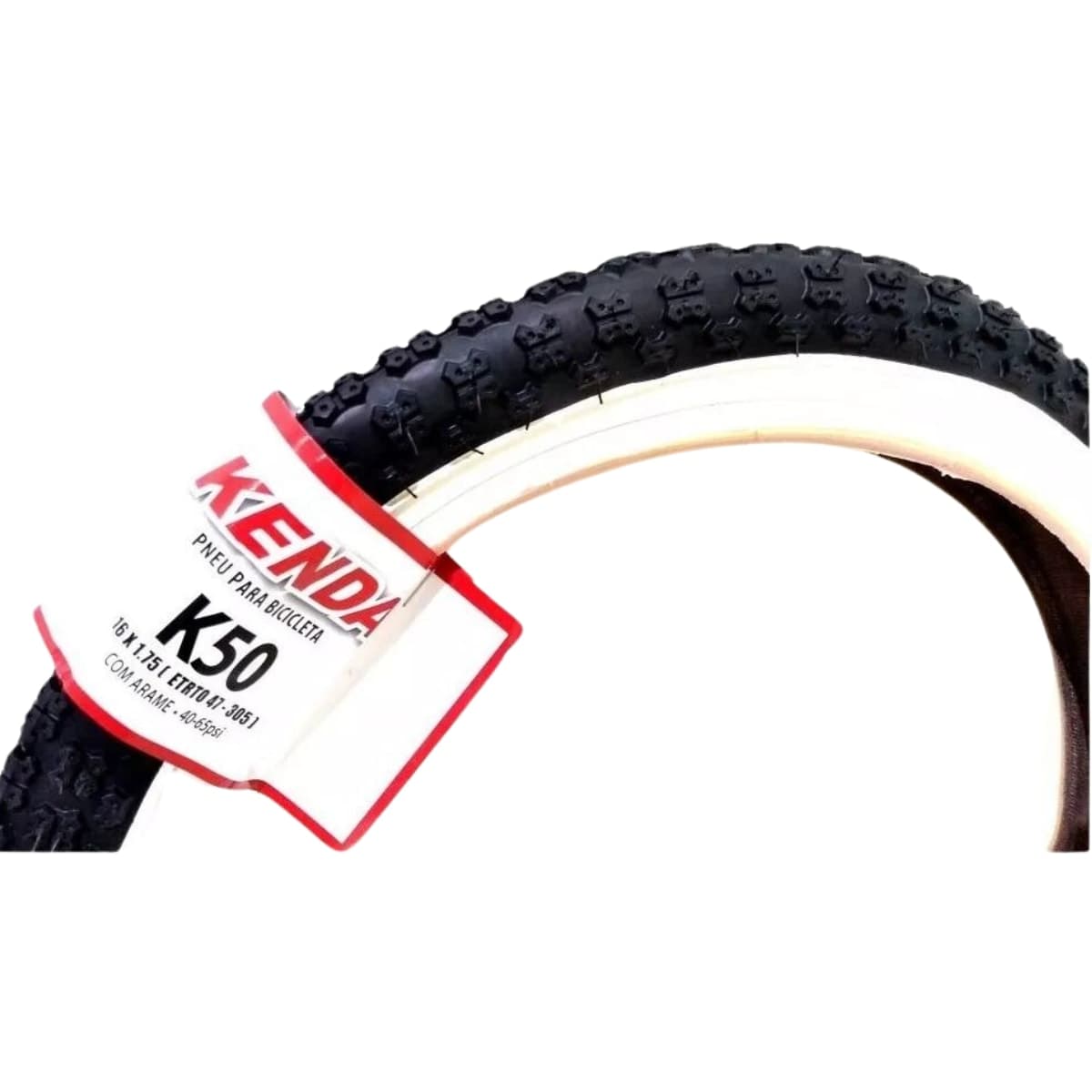 Pneu 16x1.75 Kenda K50 Faixa Branca