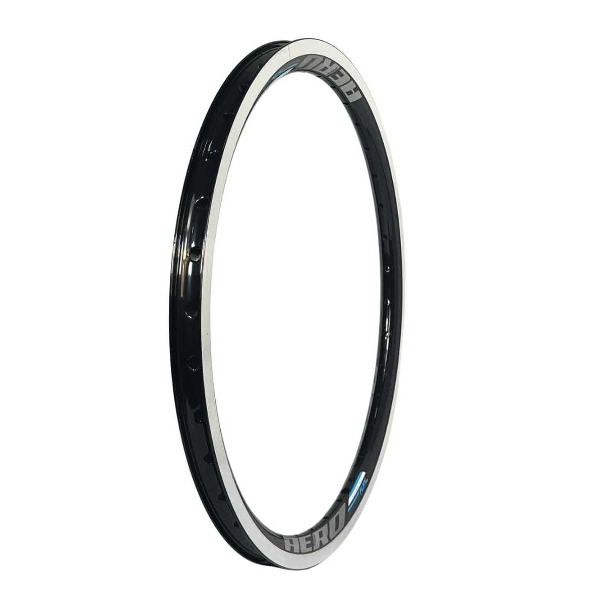 Aro 20 MTB Alumínio Aero Arosul Race Preto Com Branco CNC 36 Furos