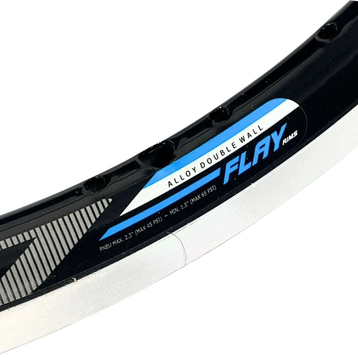 Aro 20 MTB Alumínio Aero Arosul Race Preto Com Branco CNC 36 Furos