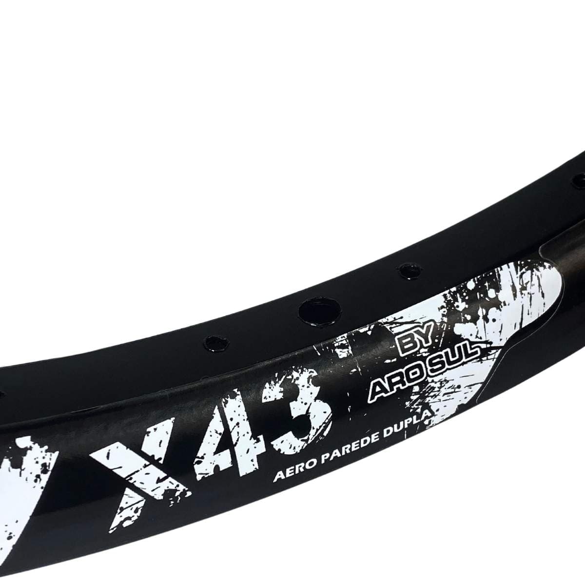 Aro 26 MTB Alumínio Aero Arosul Avalanche X-43 Preto Com Branco Disco 36 Furos