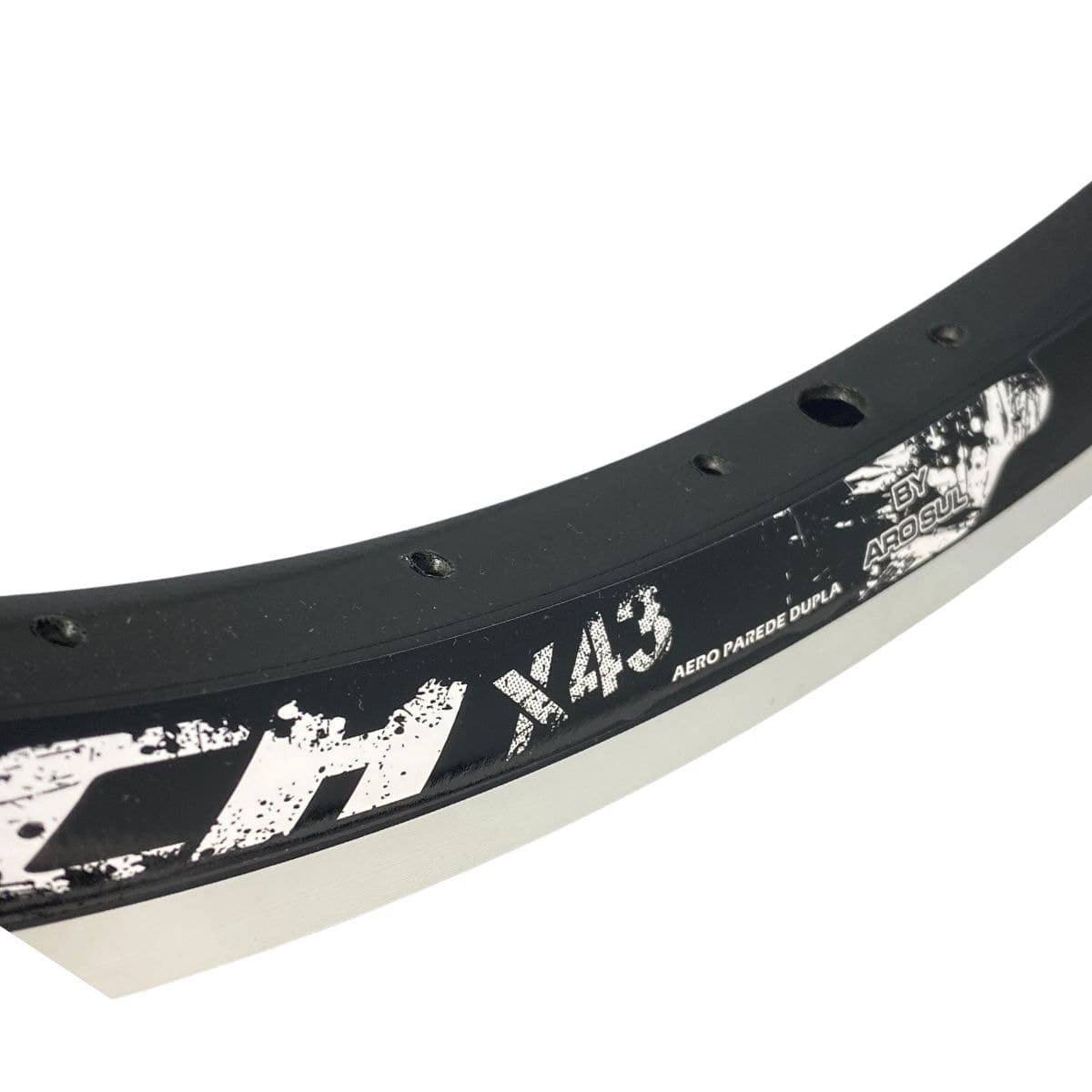 Aro 26 BC Alumínio Aero Arosul Avalanche X-43 Preto Com Branco CNC 36 Furos