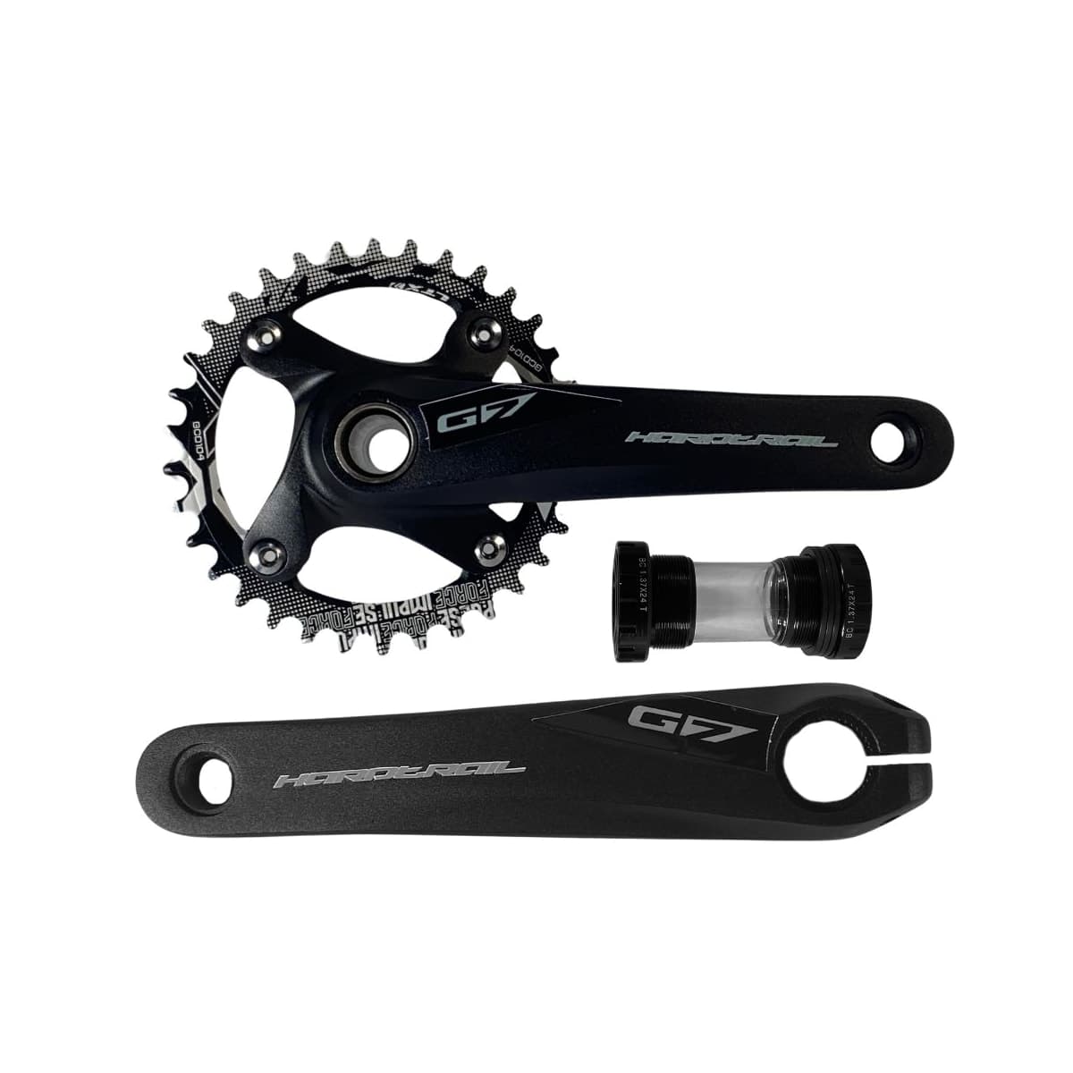 Pedivela Alumínio Single Garra7 Hardtrail 34 Dentes Preto 175mm