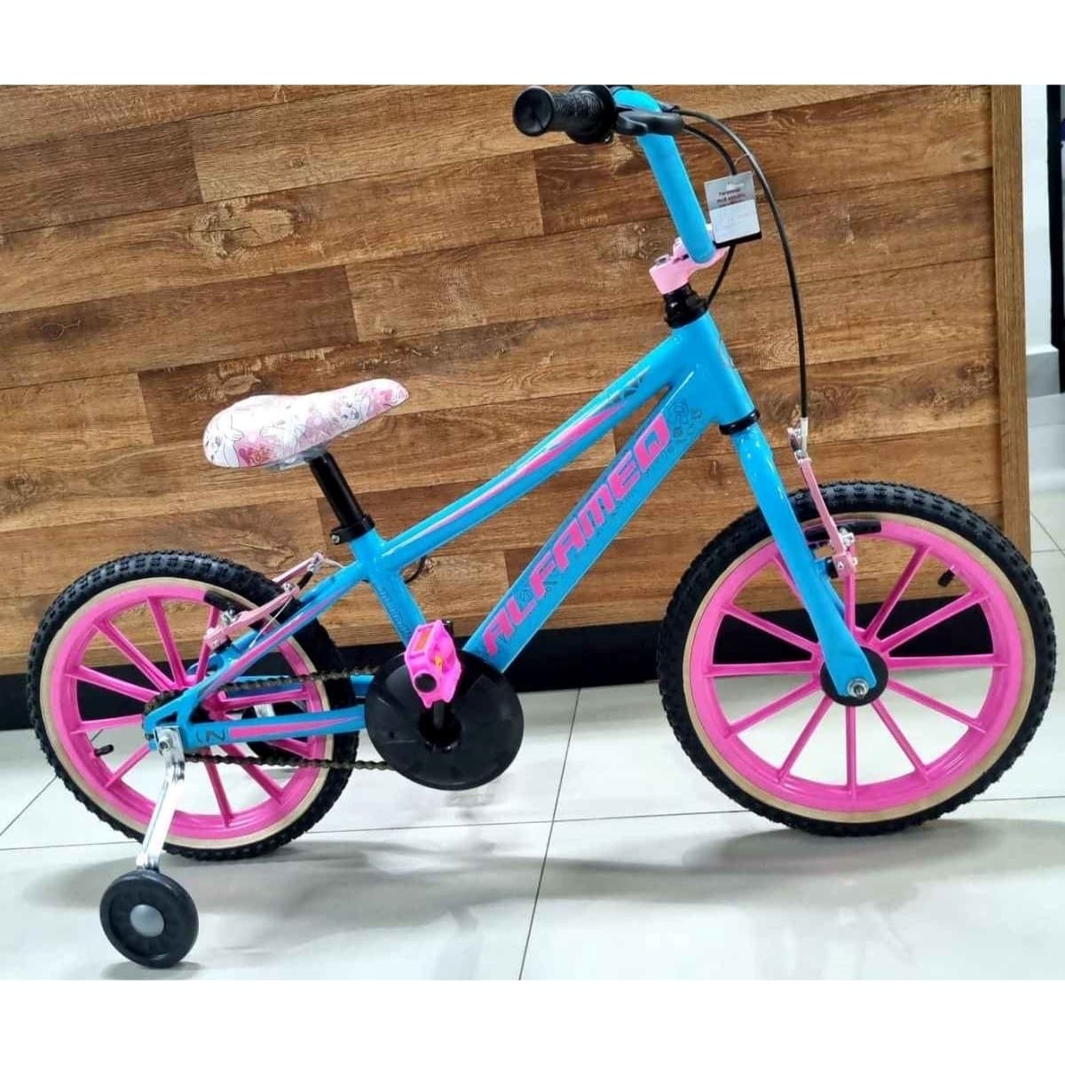 Bicicleta Aro 16 Alfameq Azul Rosa