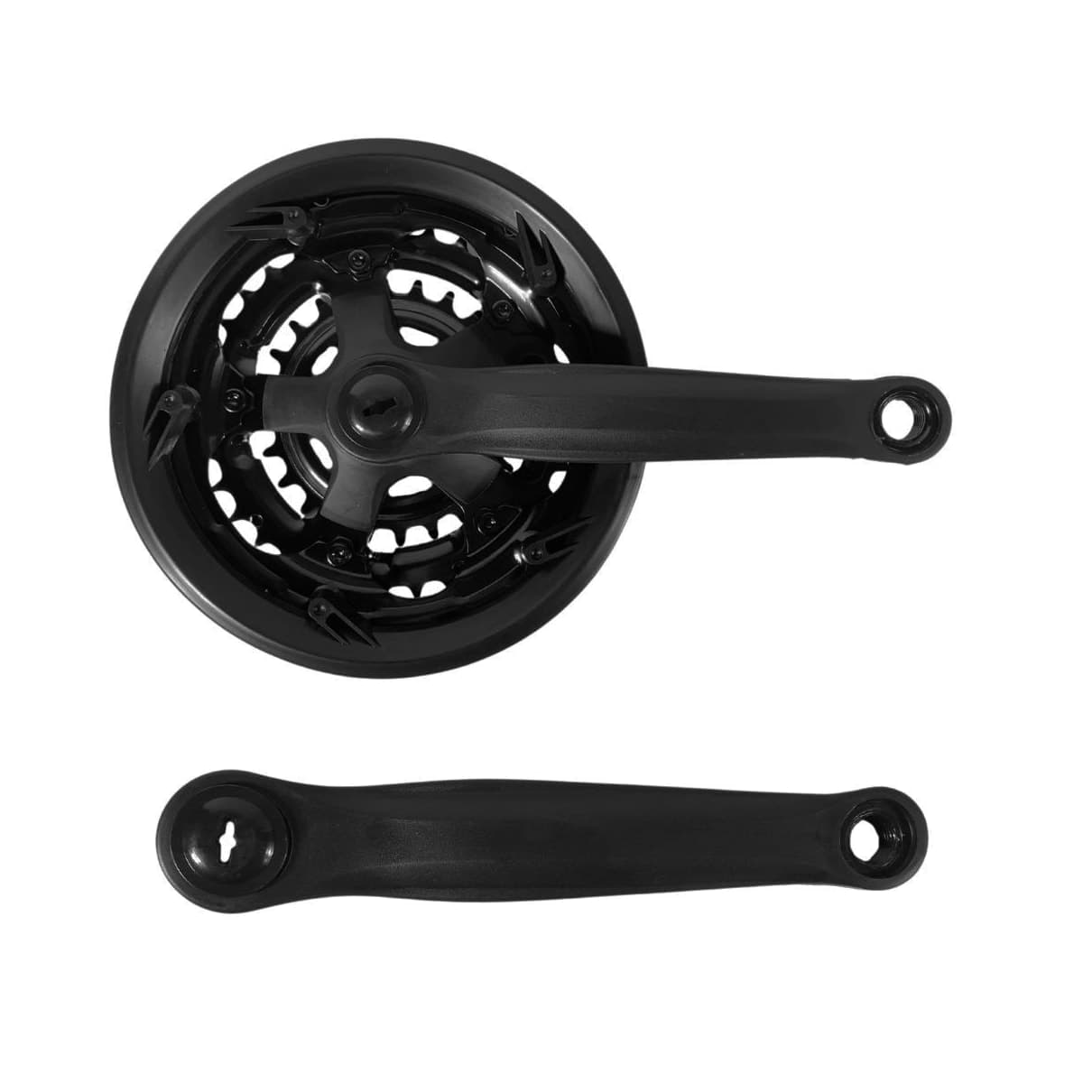 Pedivela Aço Triplo Garra7 24/34/42D Index Preto 170mm Protetor