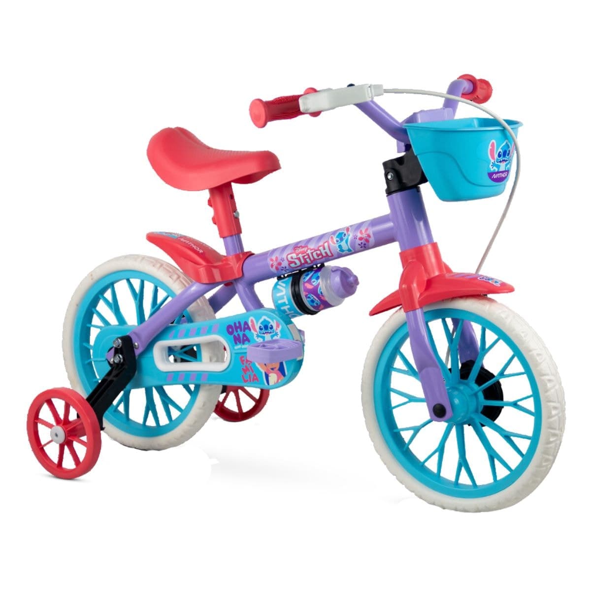 Bicicleta Aro 12 Nathor Stitch Roxo Vermelho