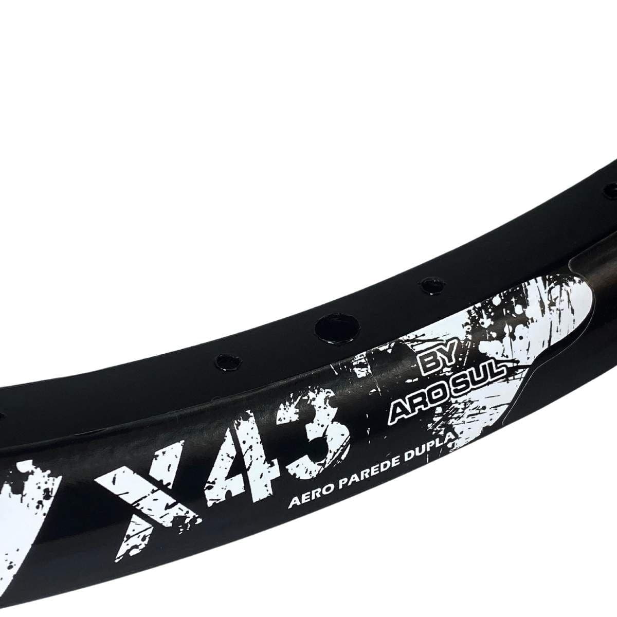 Aro 26 MTB Alumínio Aero Arosul Avalanche Preto Branco Disco 28 Furos
